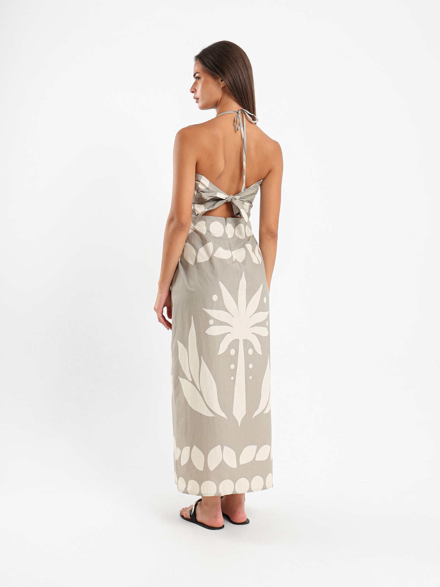Palm Tree Print Maxi Dress