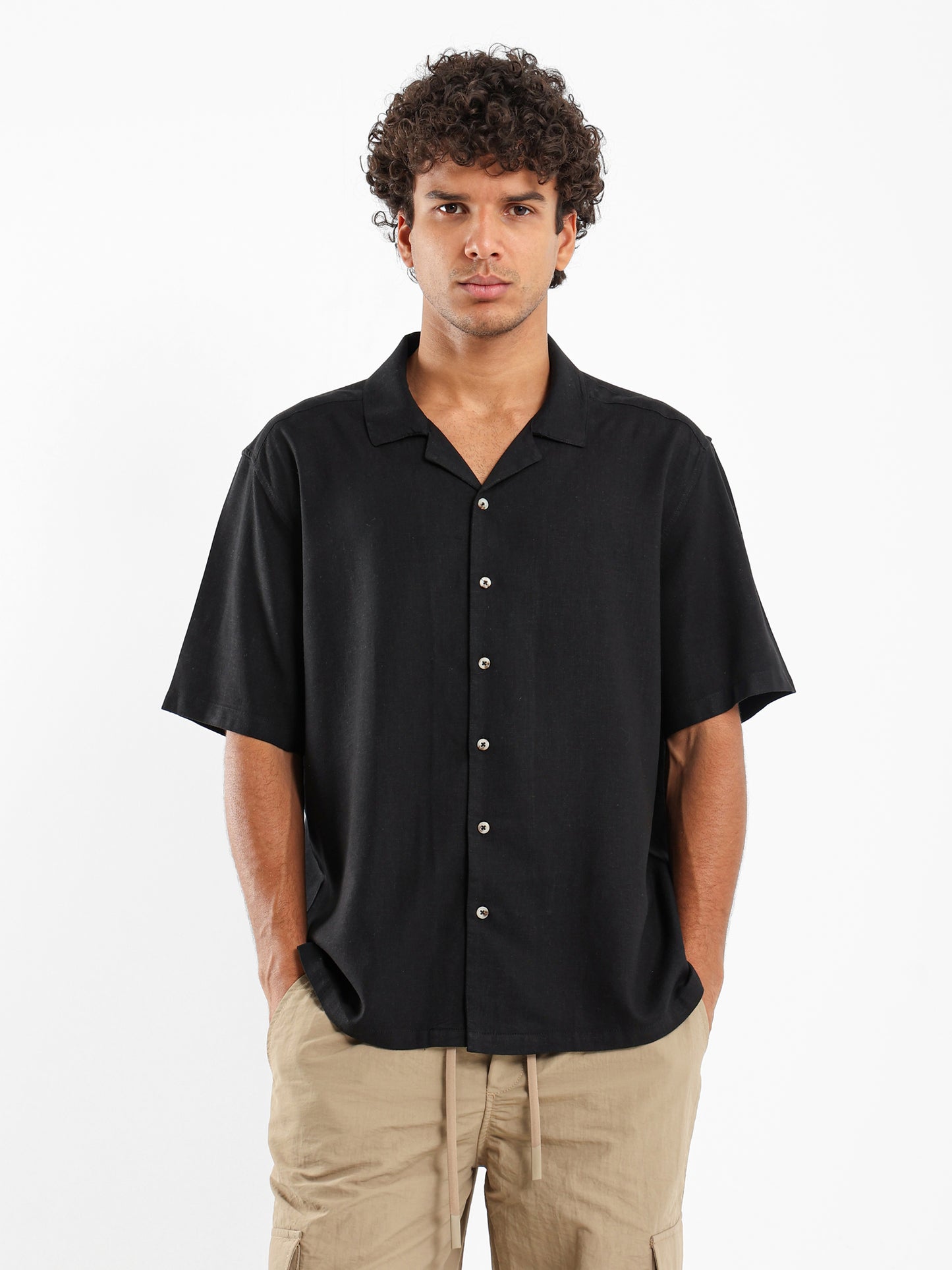 Basic Linen Short Sleeve Camp Shirt