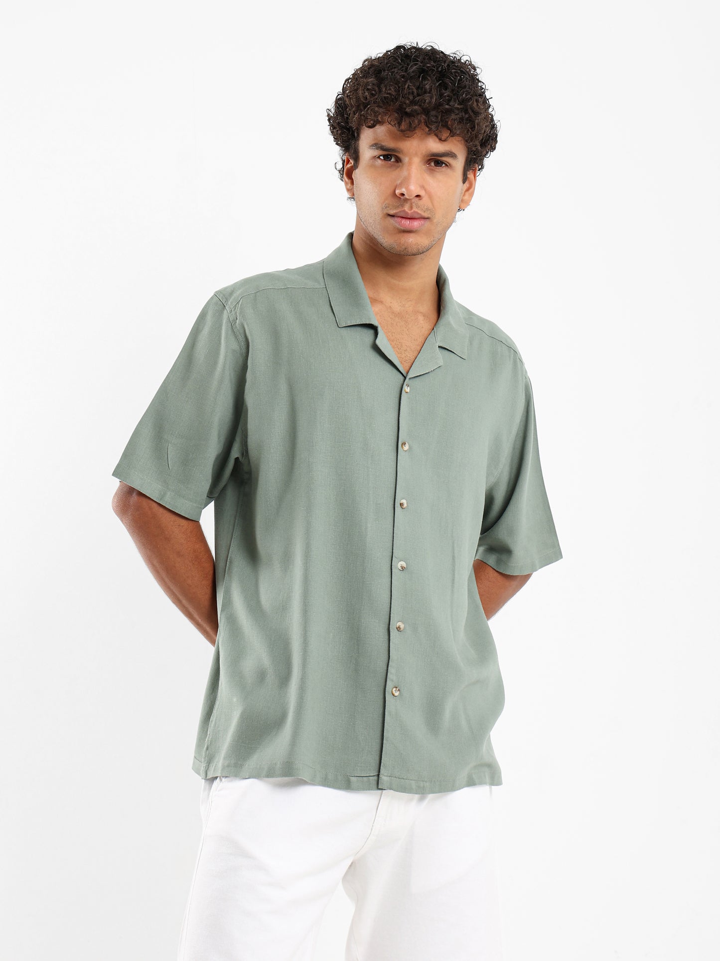 Basic Linen Short Sleeve Camp Shirt