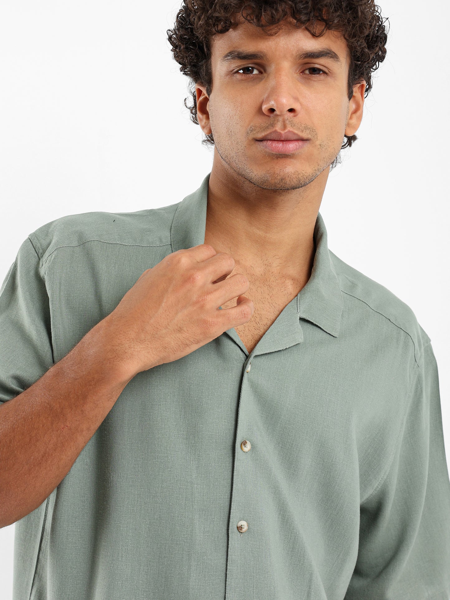 Basic Linen Short Sleeve Camp Shirt