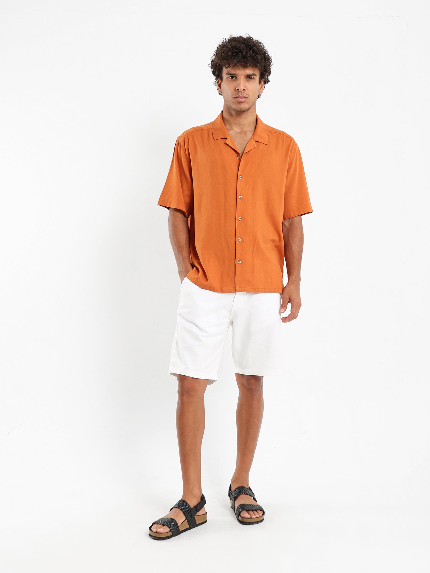 Basic Linen Short Sleeve Camp Shirt