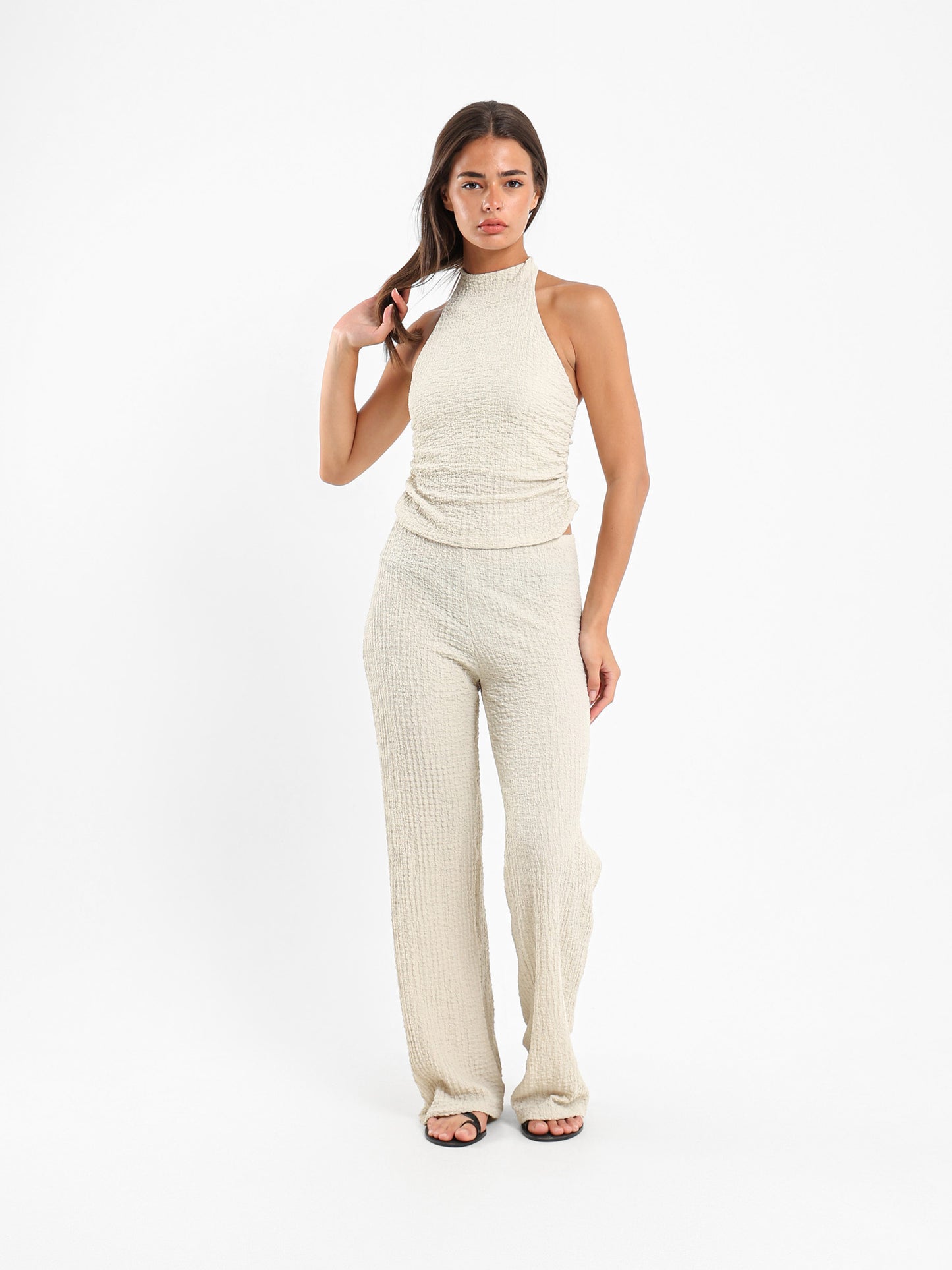 Halter Neck Textured Top