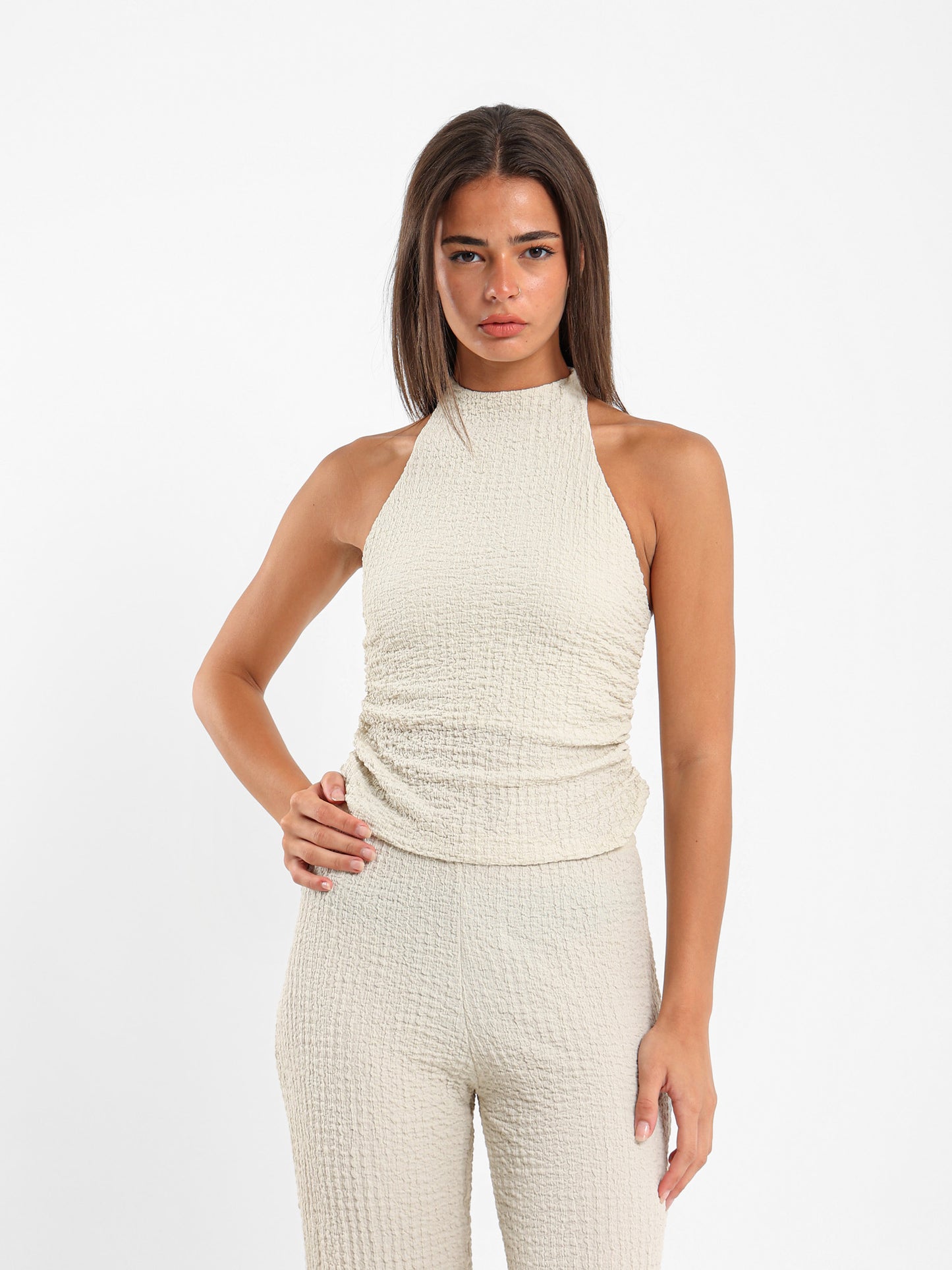 Halter Neck Textured Top
