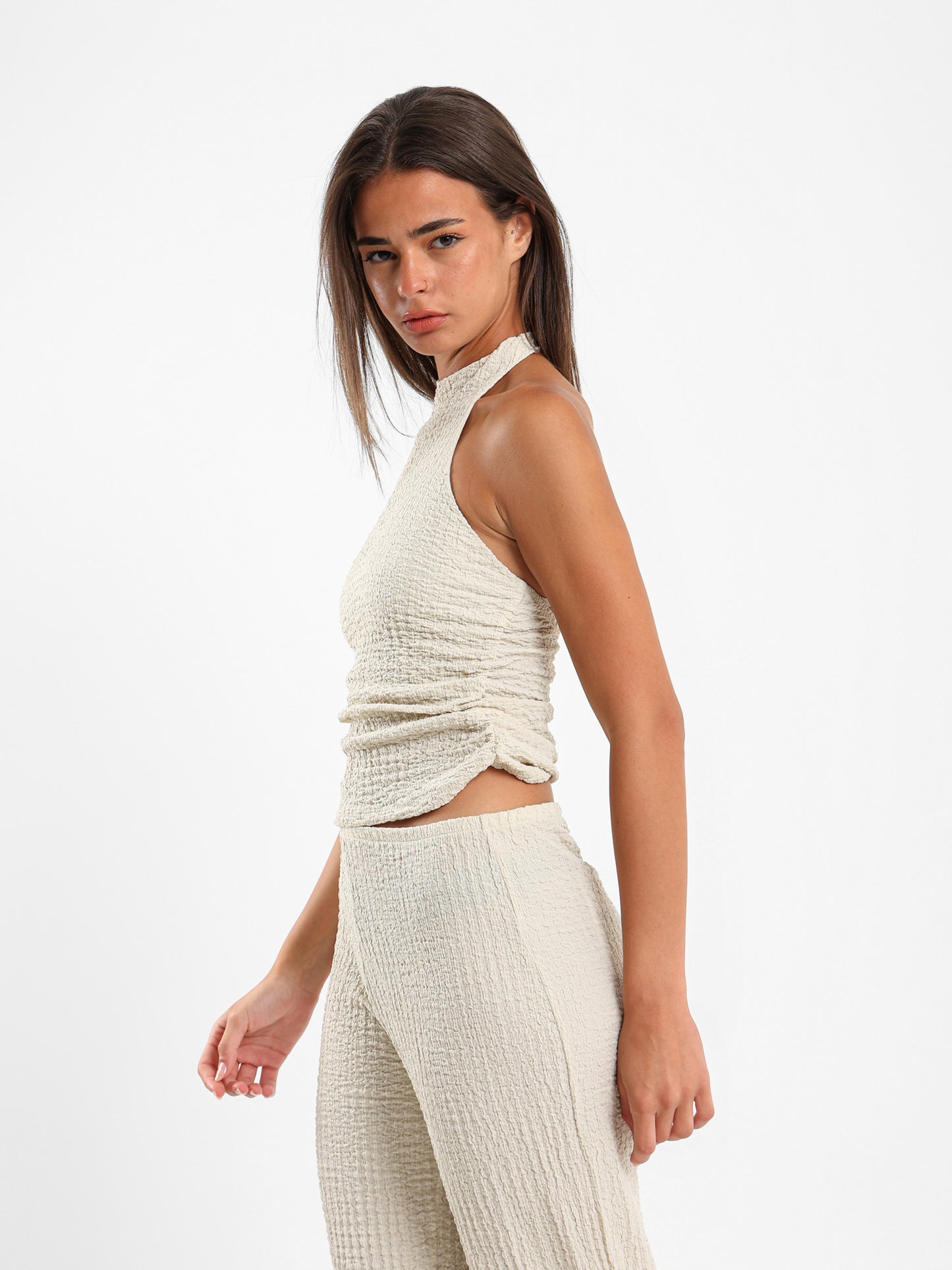 Halter Neck Textured Top
