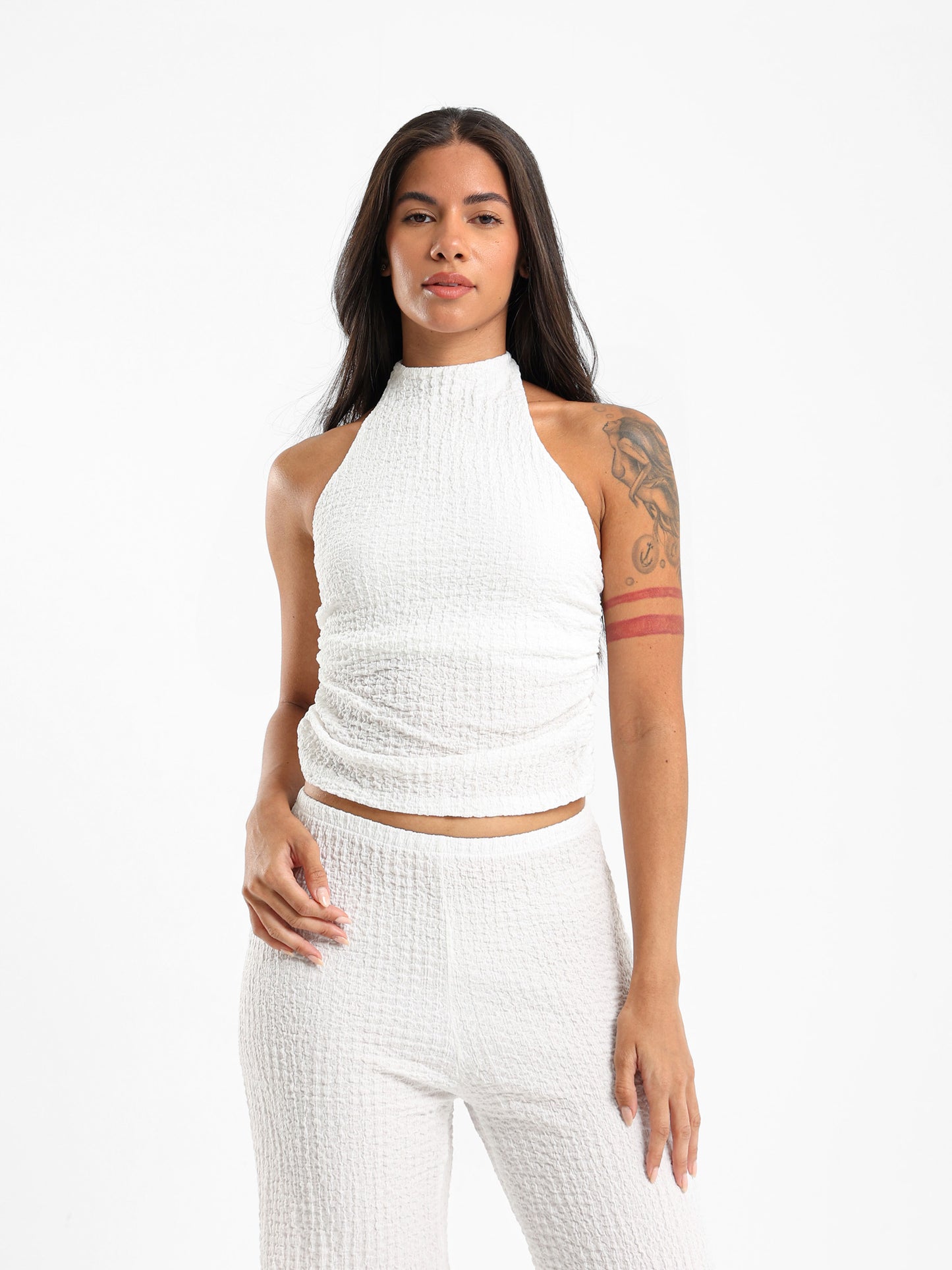 Halter Neck Textured Top