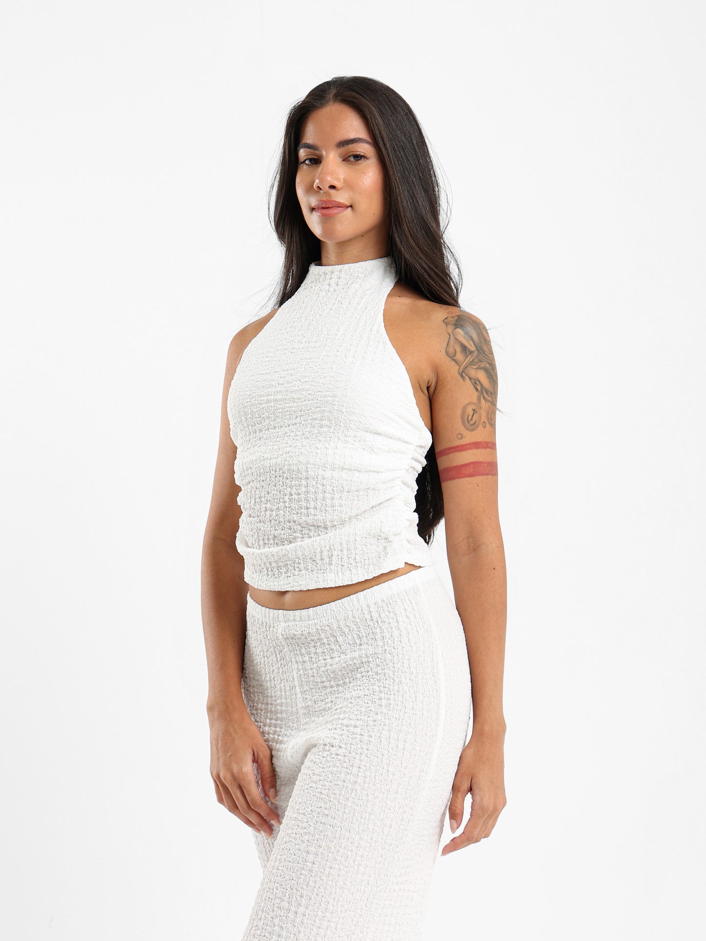 Halter Neck Textured Top