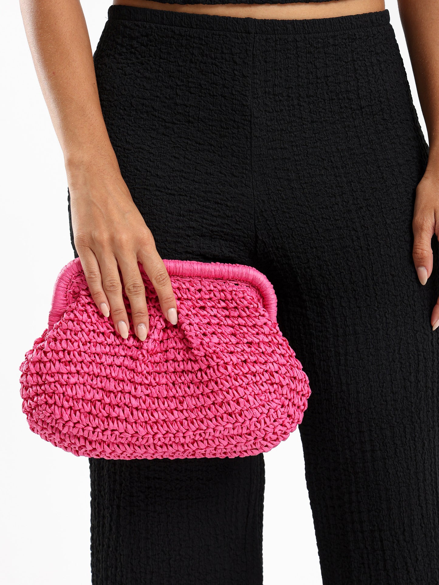 Woven Chain Strap Clutch