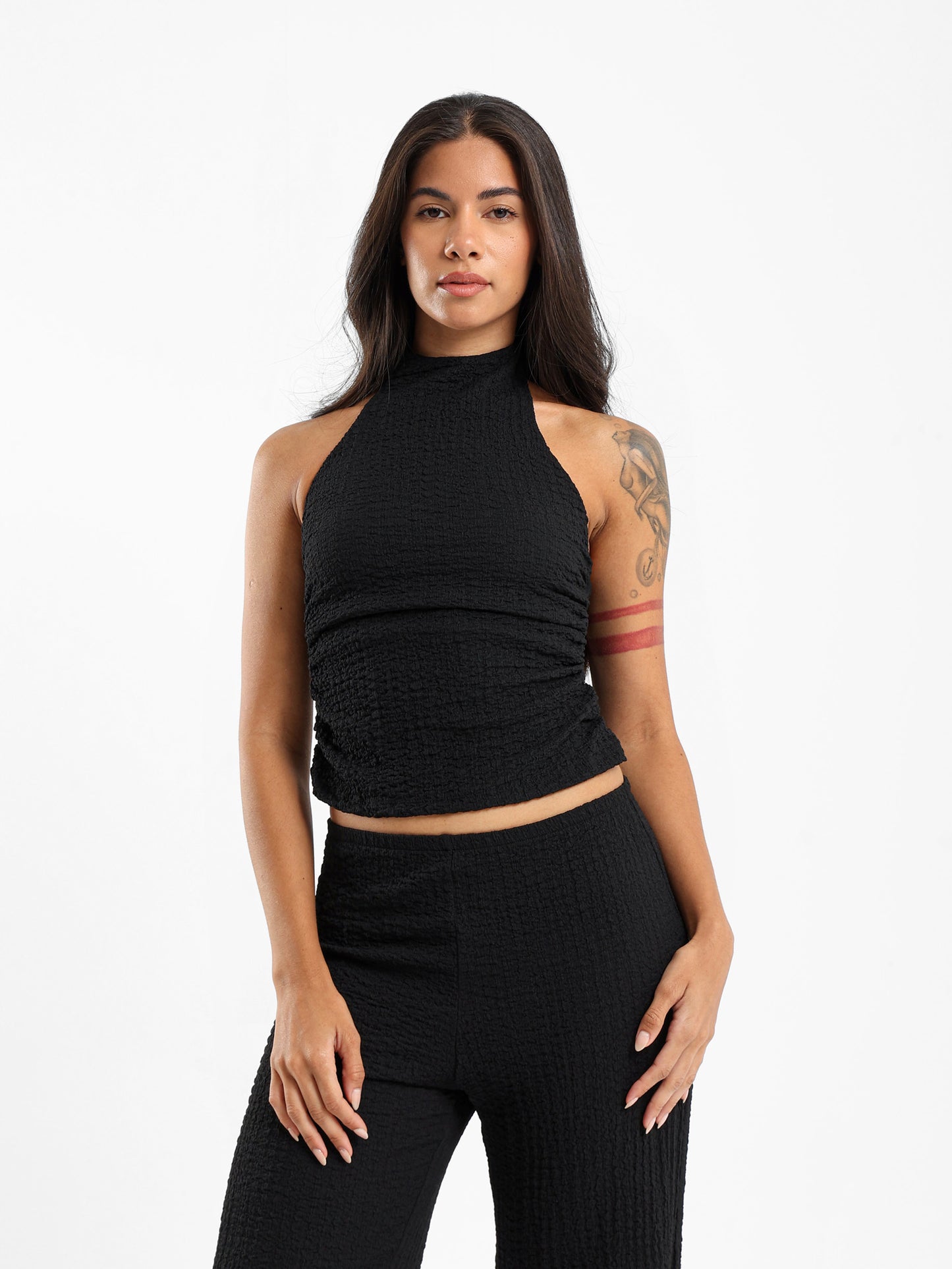 Halter Neck Textured Top