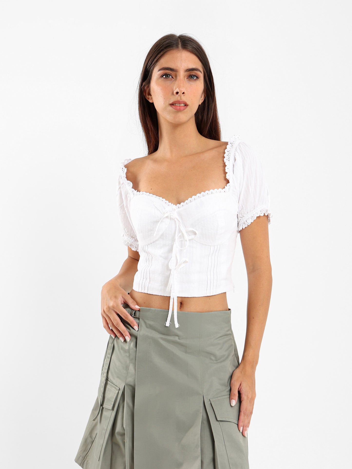 Cropped Top with Bow Details