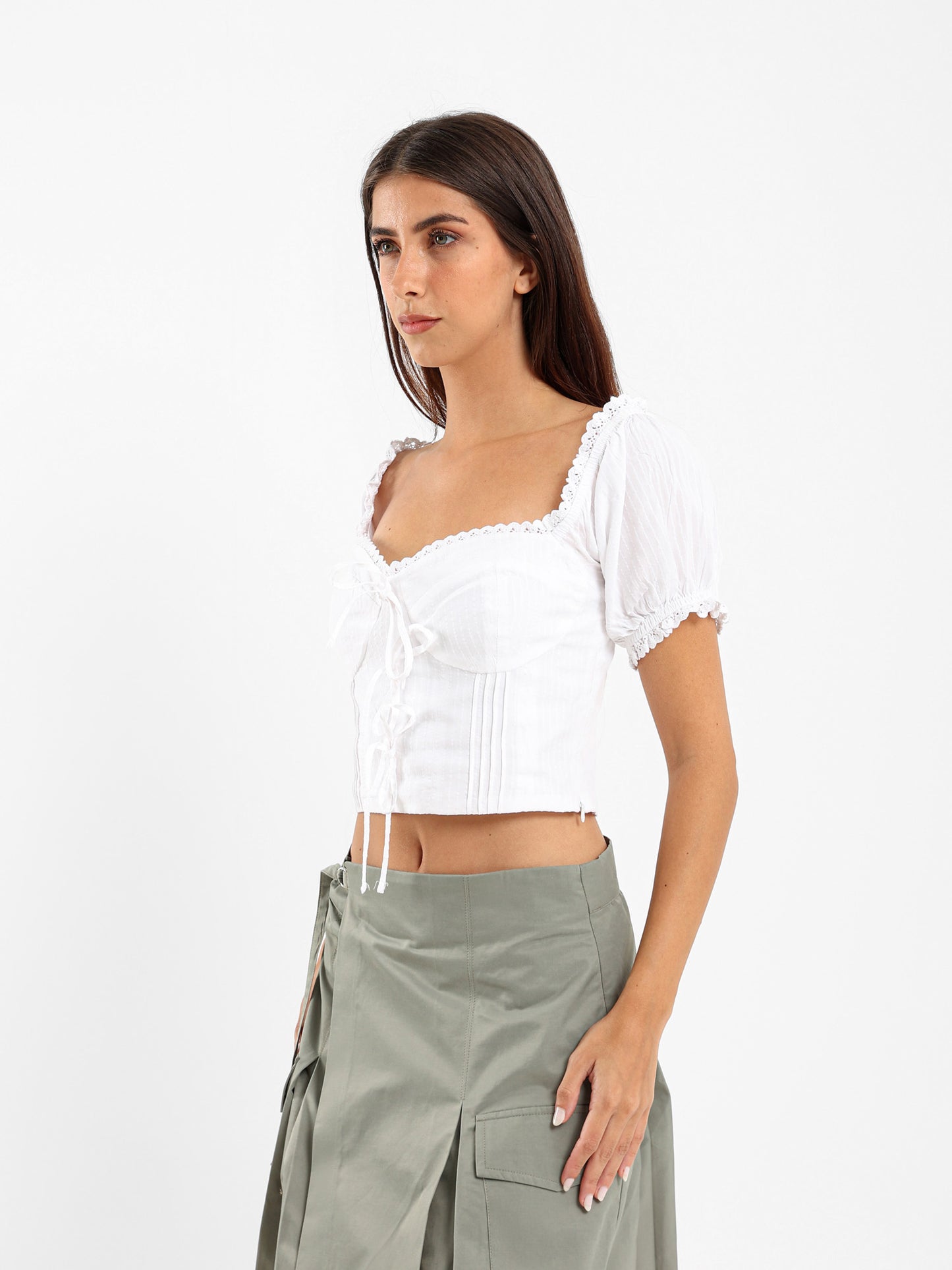 Cropped Top with Bow Details
