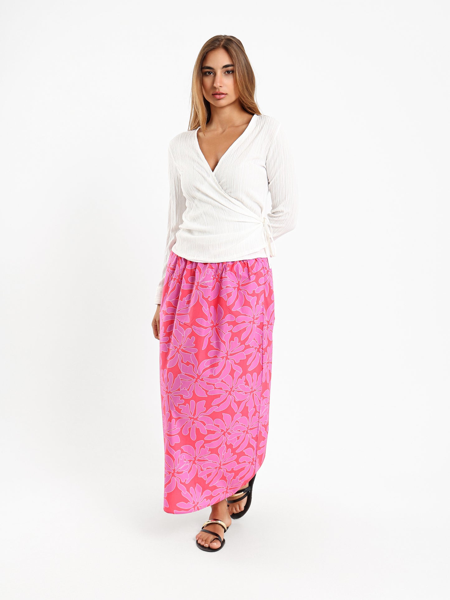 All-Over Print Maxi Skirt