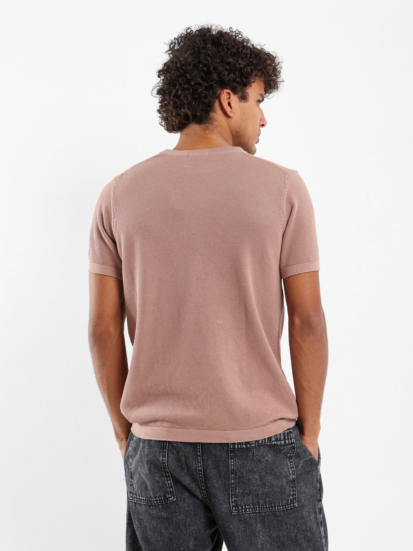 Crew Neck Textured T-Shirt