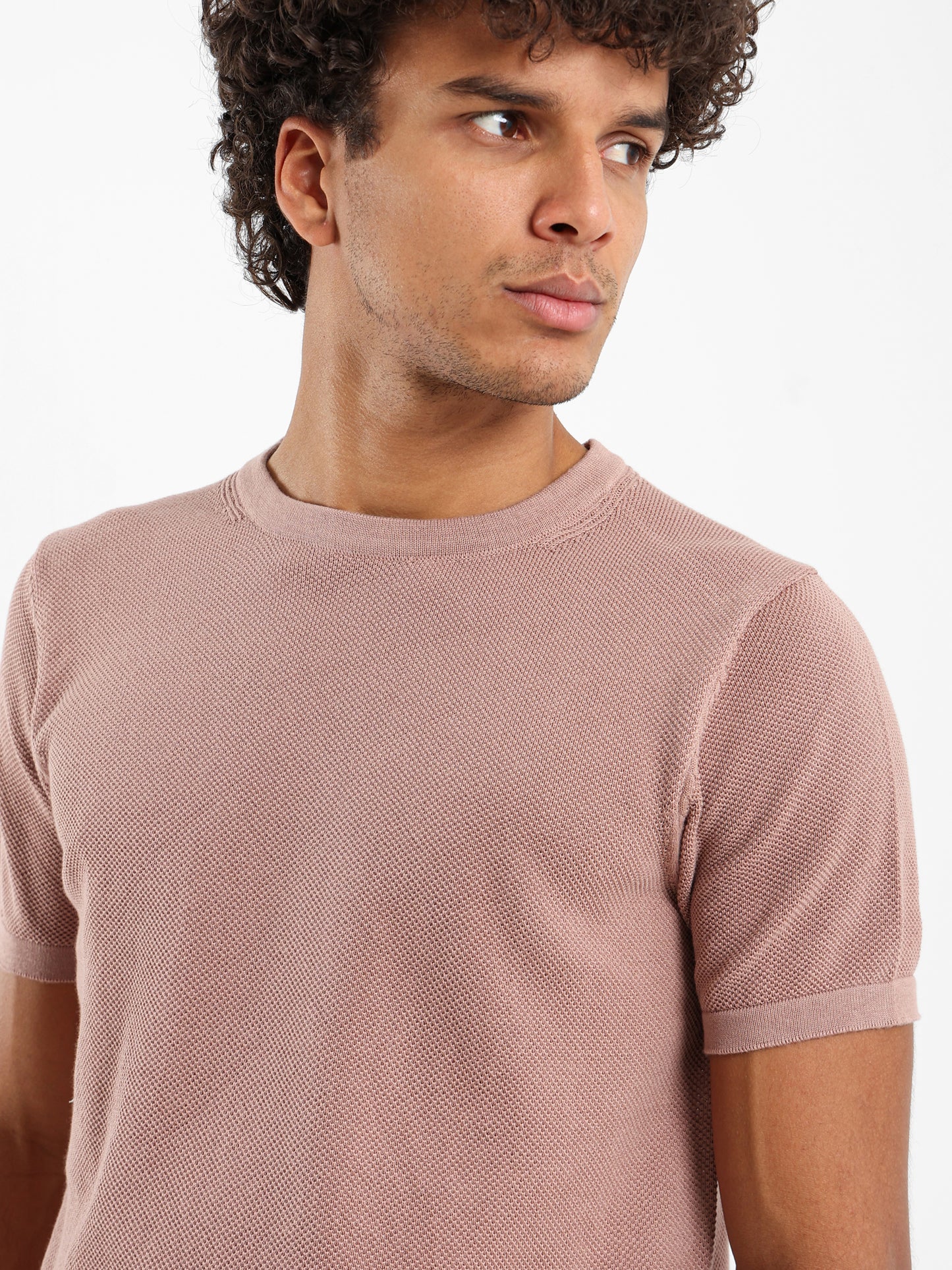 Crew Neck Textured T-Shirt