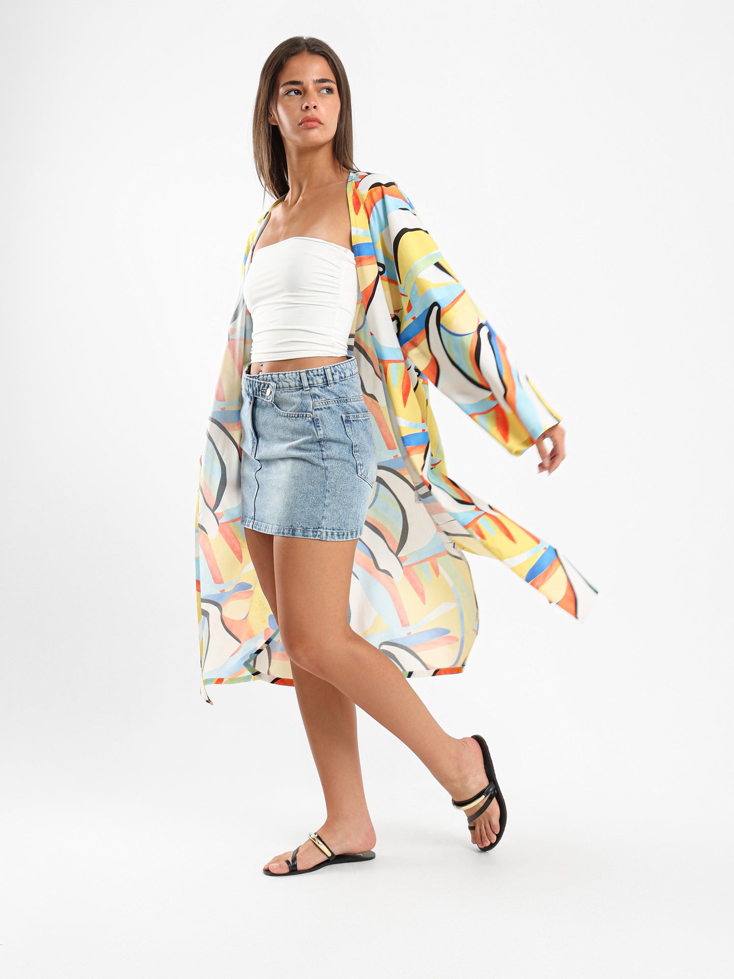 Printed Maxi Beach Kimono
