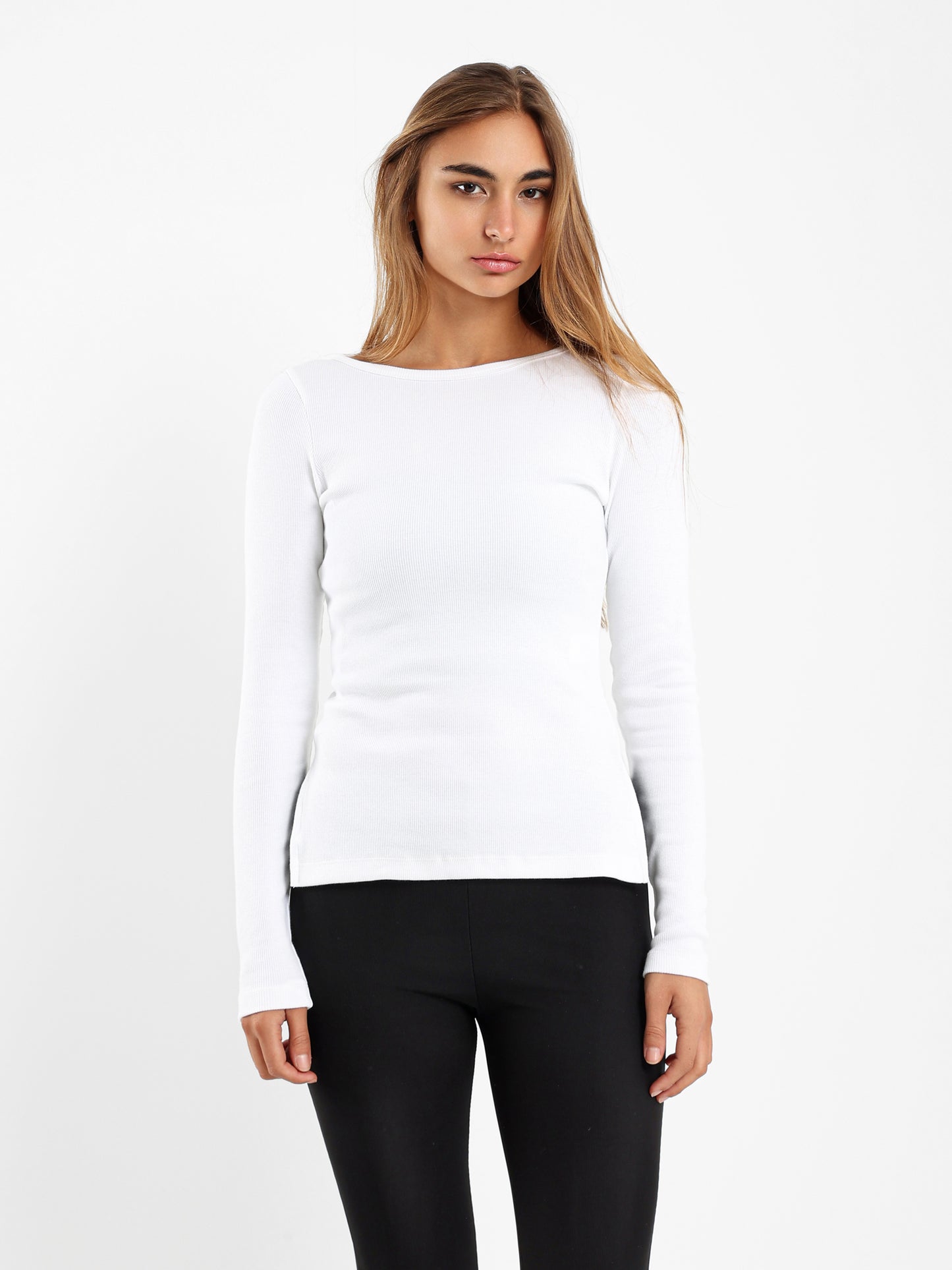 Ribbed Basic Long Sleeve Top