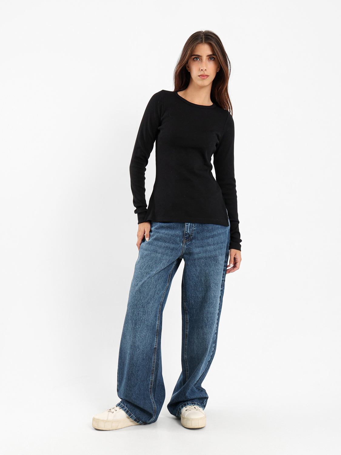 Ribbed Basic Long Sleeve Top