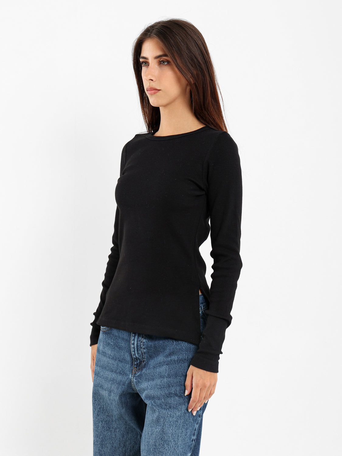 Ribbed Basic Long Sleeve Top