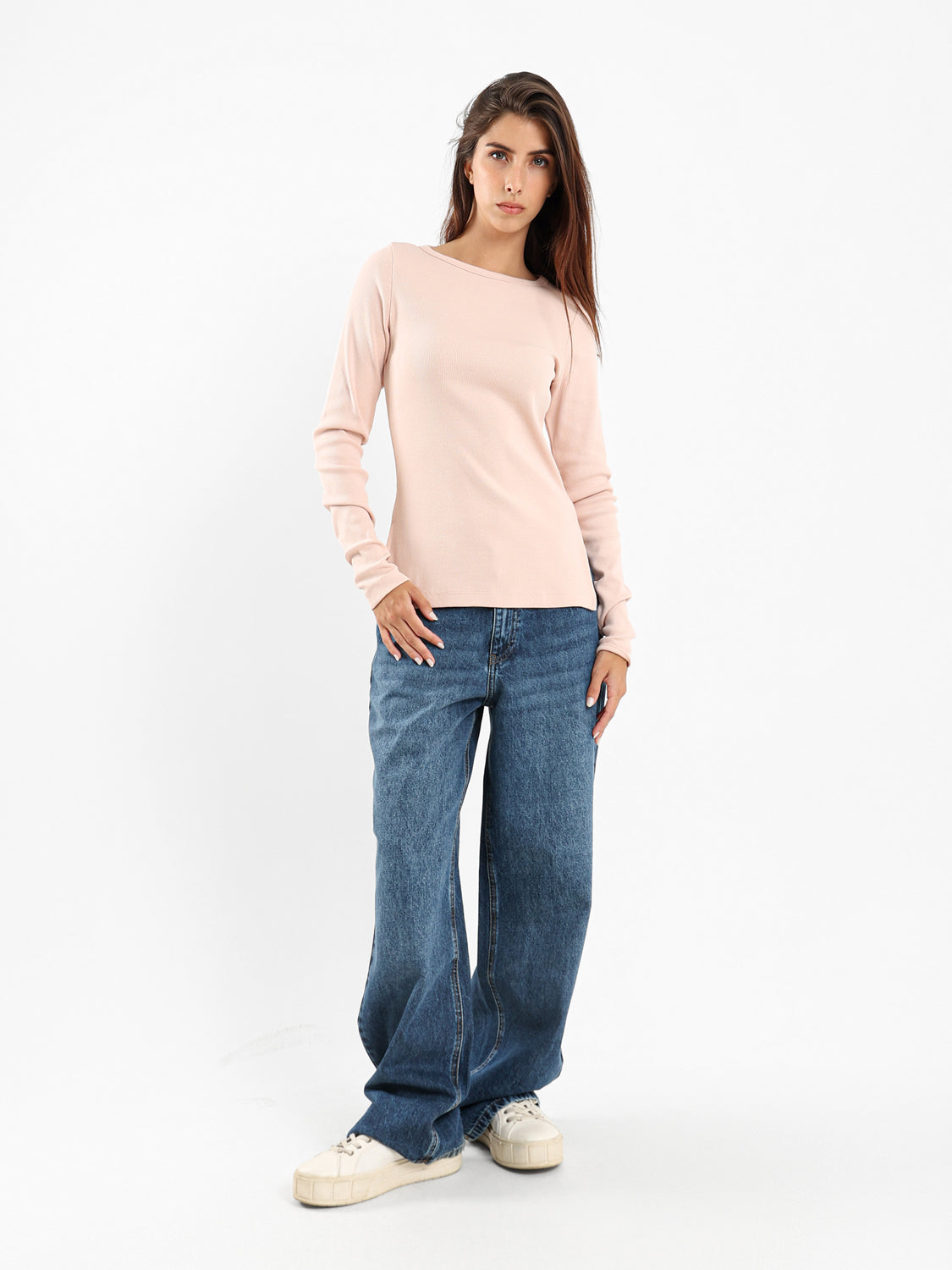 Ribbed Basic Long Sleeve Top