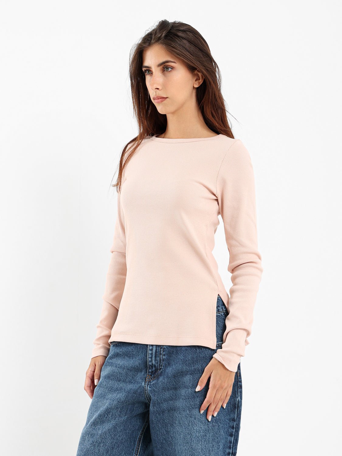 Ribbed Basic Long Sleeve Top