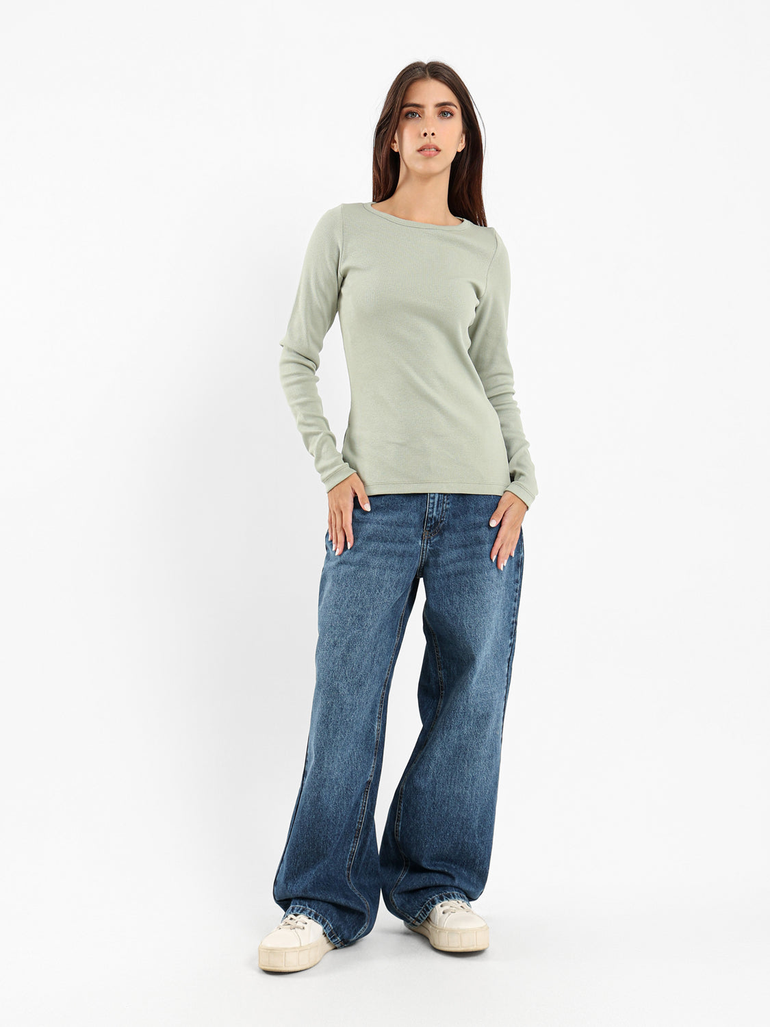 Ribbed Basic Long Sleeve Top