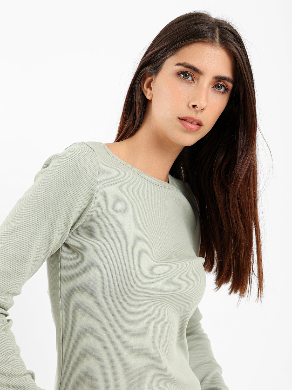 Ribbed Basic Long Sleeve Top