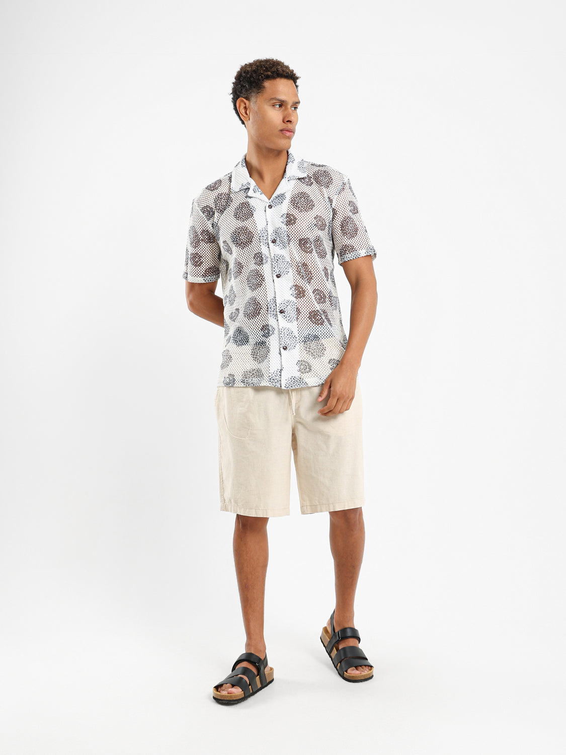 Printed Crochet Relaxed Fit Shirt