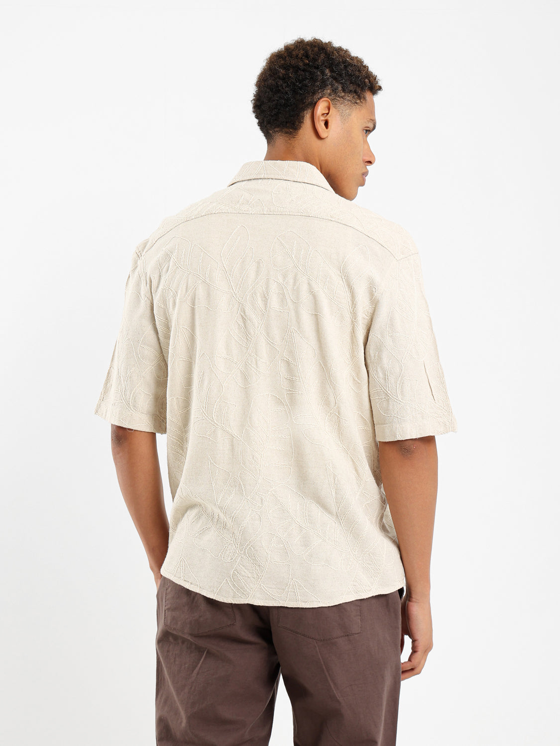 Embroidered Oversized Linen Shirt