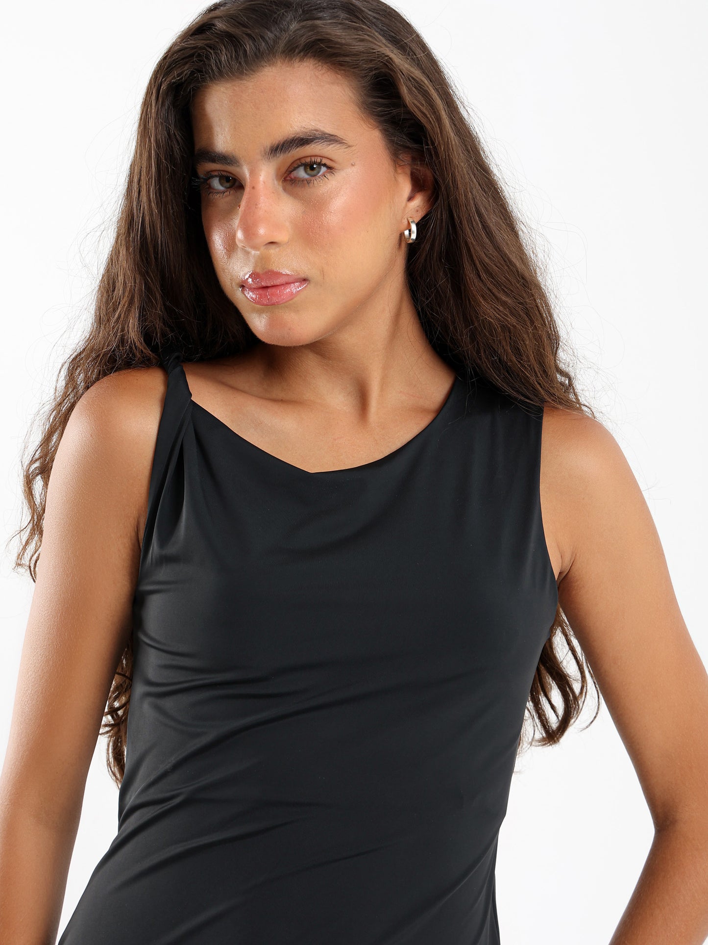 Asymmetric Sleeve Bodycon Dress