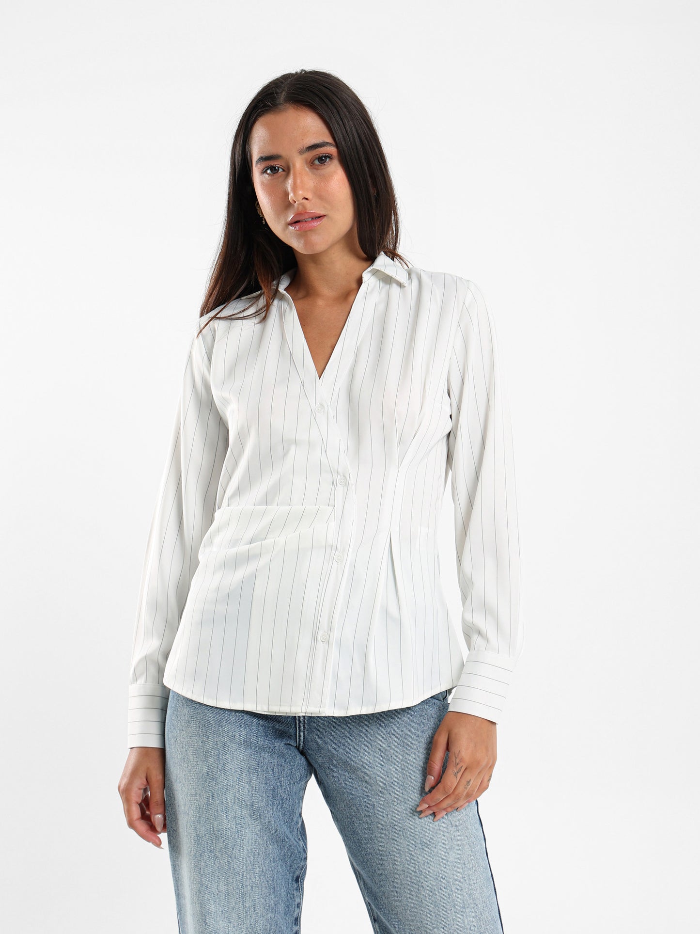 Asymmetric Striped Shirt