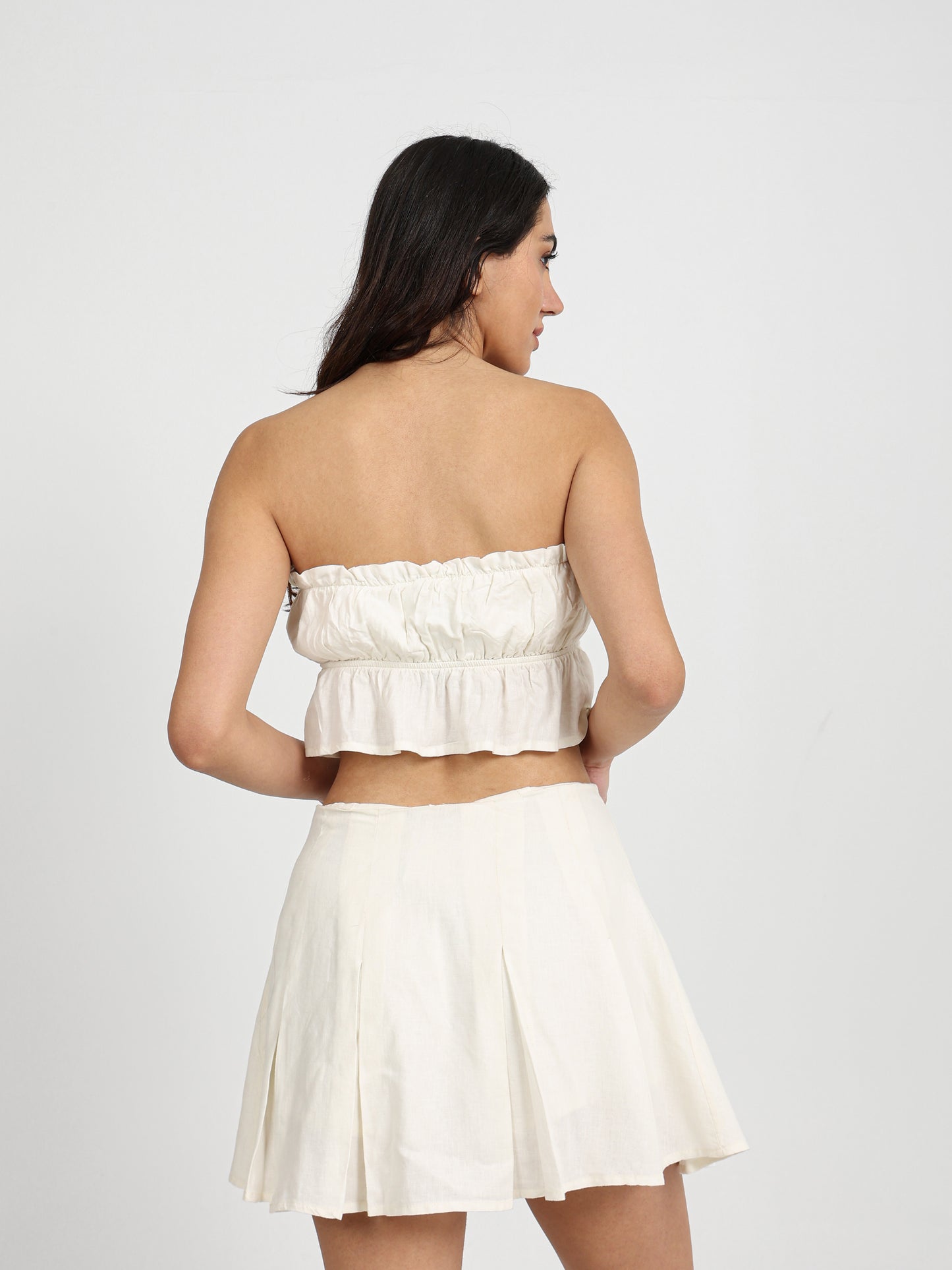 Front Tie Strapless Top