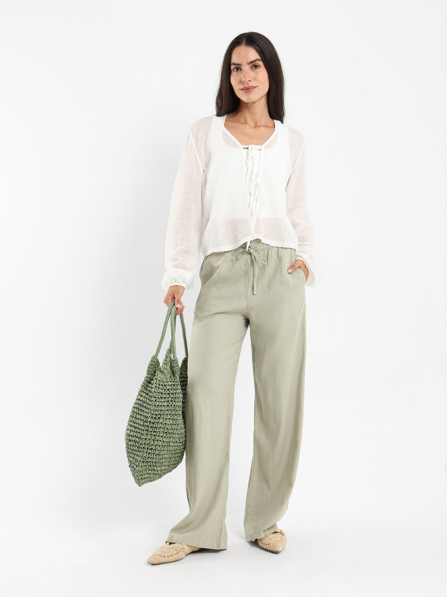 Woven Shoulder Tote Bag