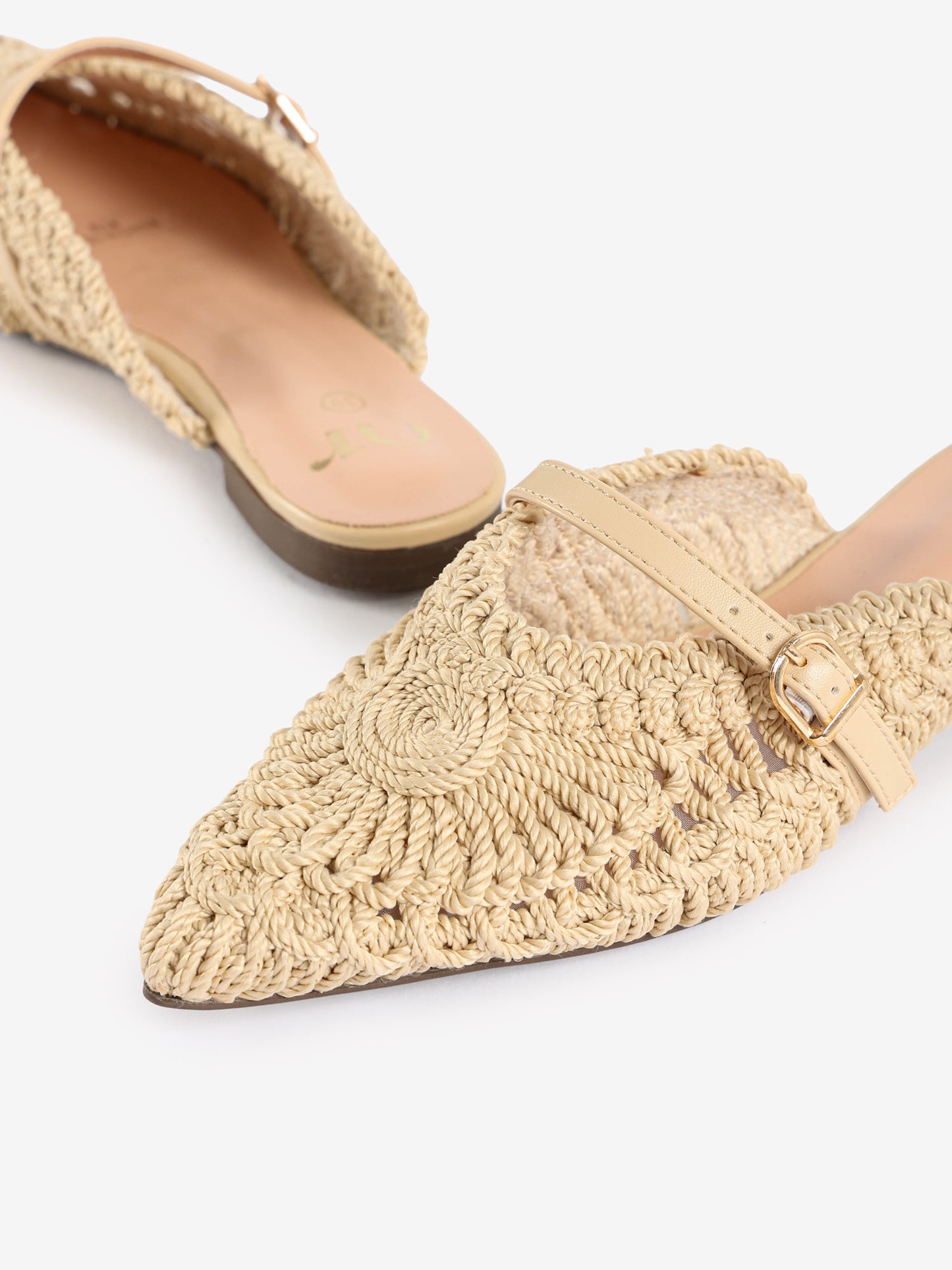 Crochet Pointed-Toe Mules