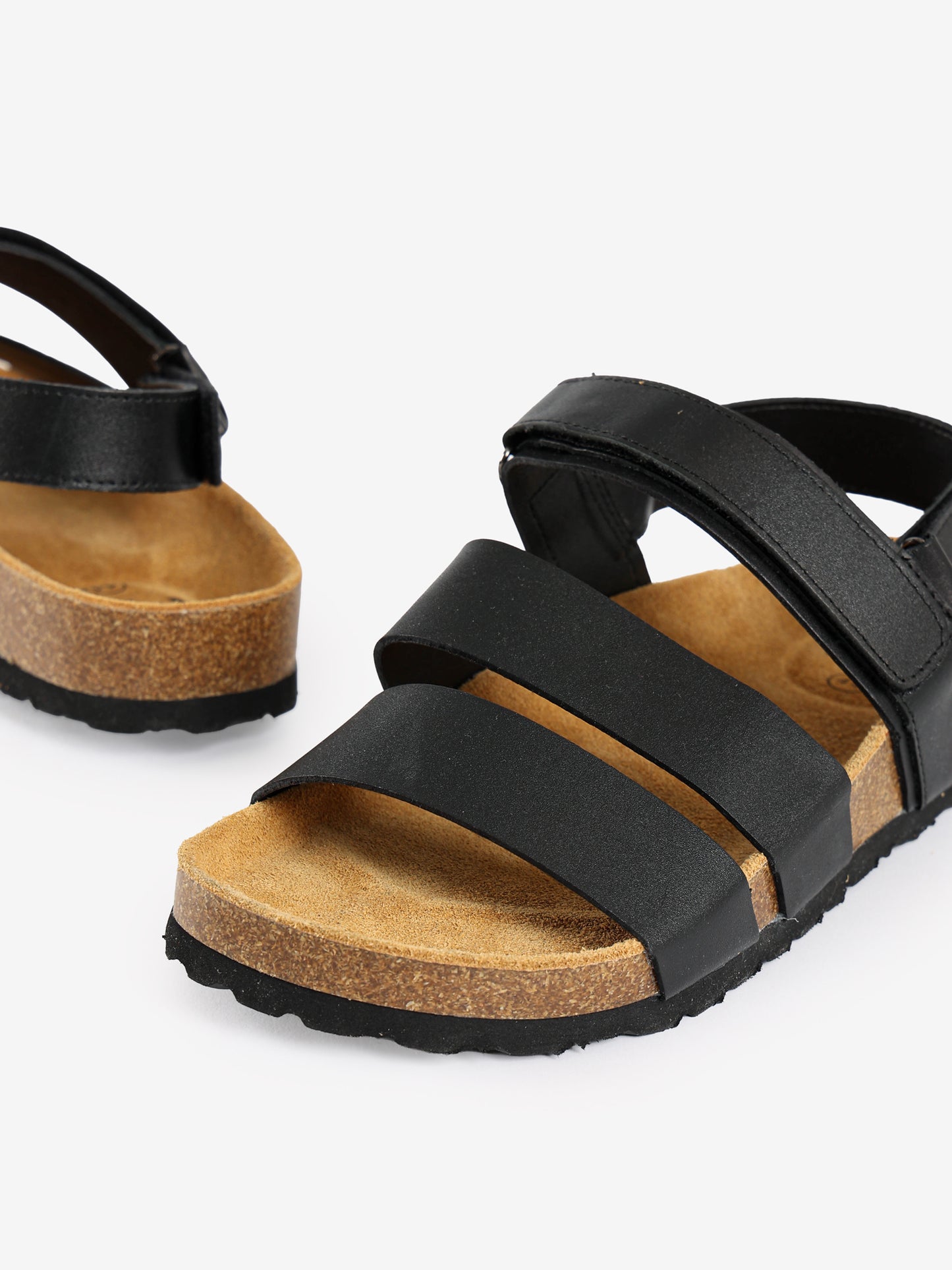 Triple Strap Cork Sole Sandals