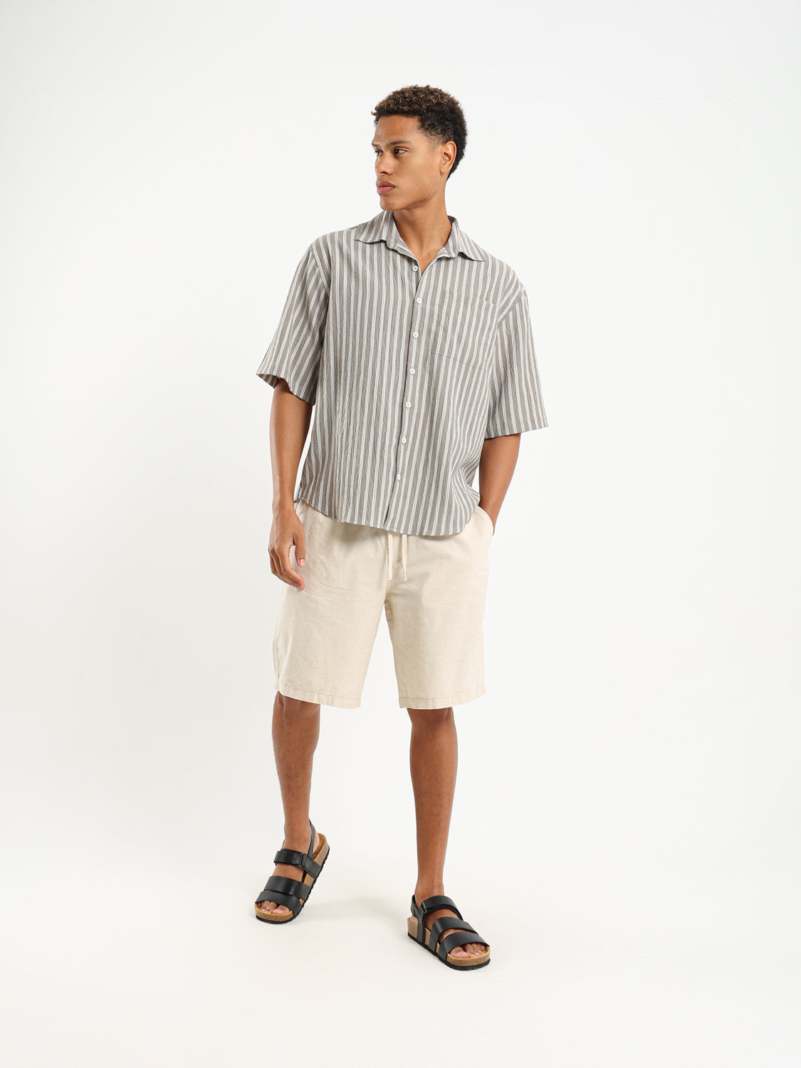 Regular Fit Linen Shorts
