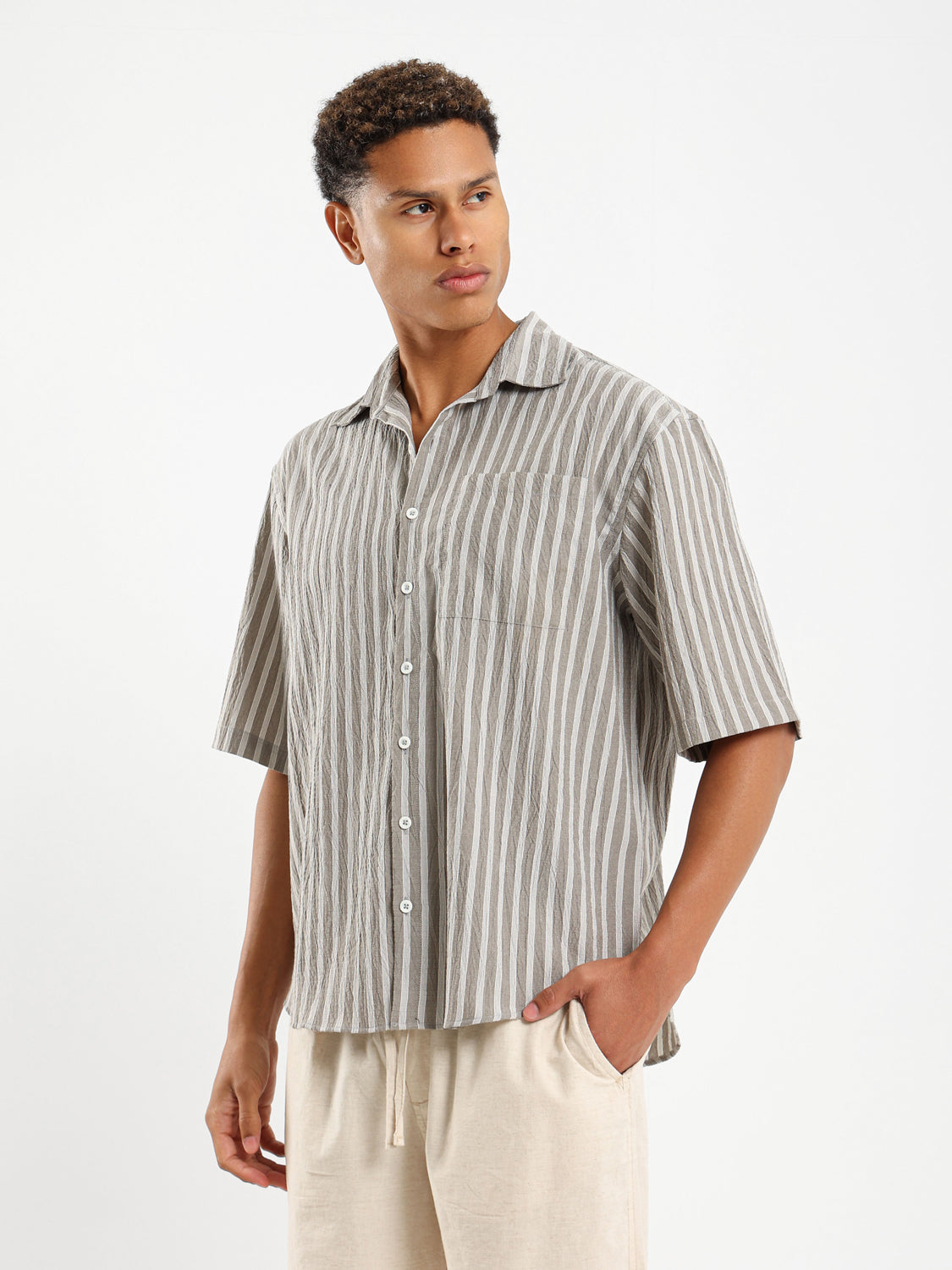 Striped Short Sleeves Shirt