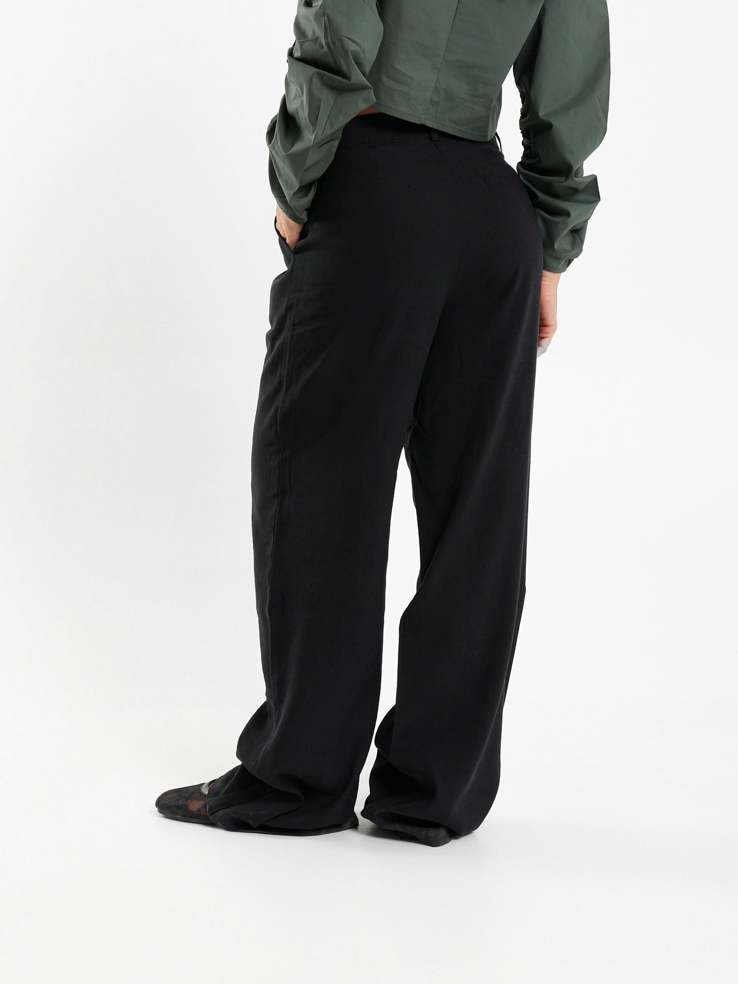 Wide Leg Front Pleated Pants