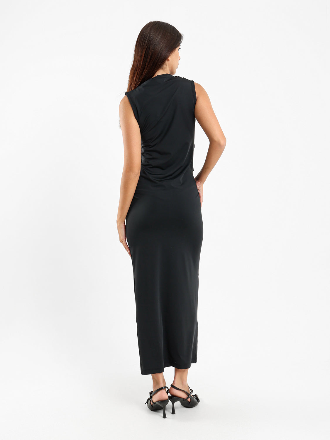 High Neck Sleeveless Bodycon Maxi Dress