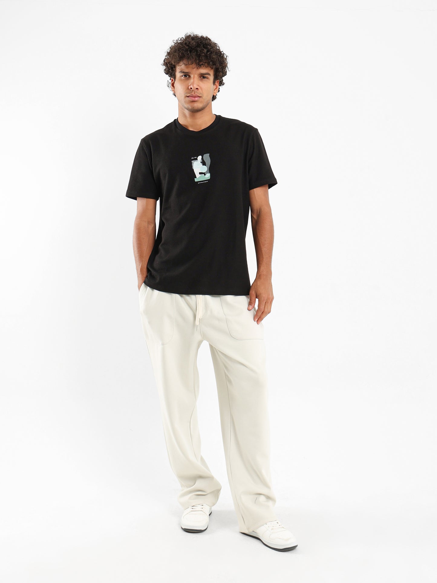 Waffle Knit Relaxed Fit T-Shirt