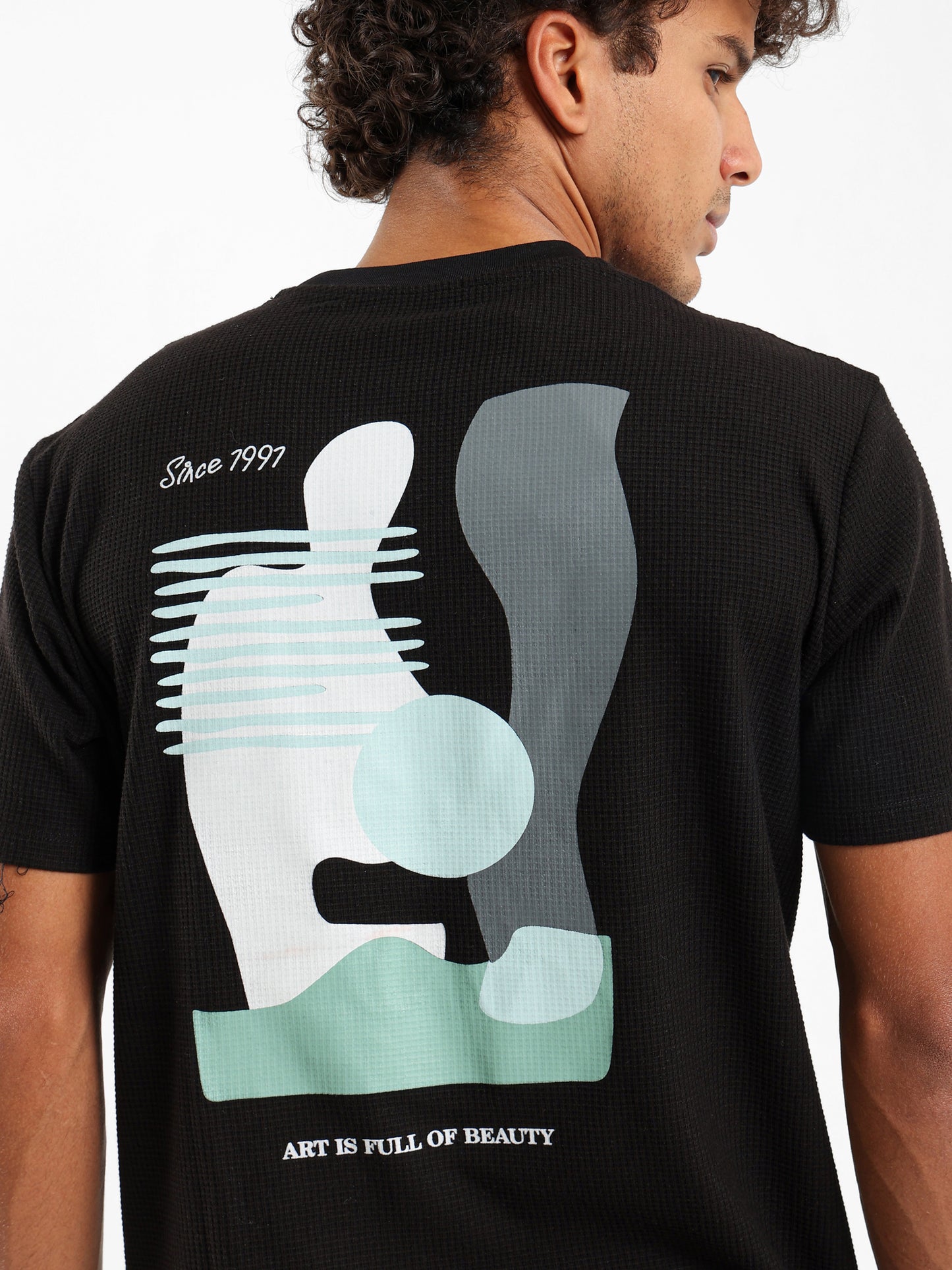 Waffle Knit Relaxed Fit T-Shirt