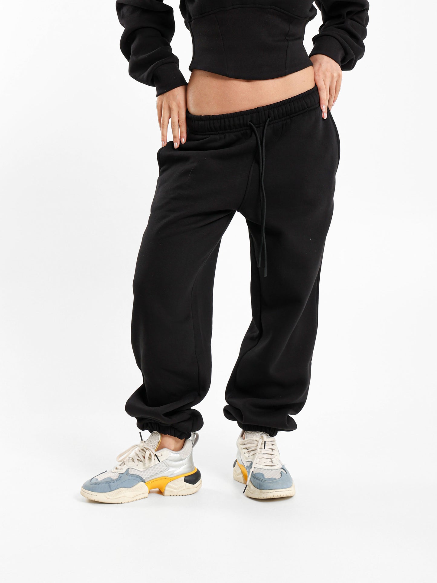 High Waist Sweatpants With Cuffs
