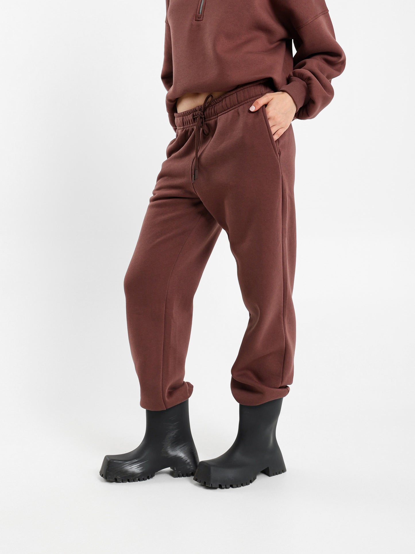 High Waist Sweatpants With Cuffs