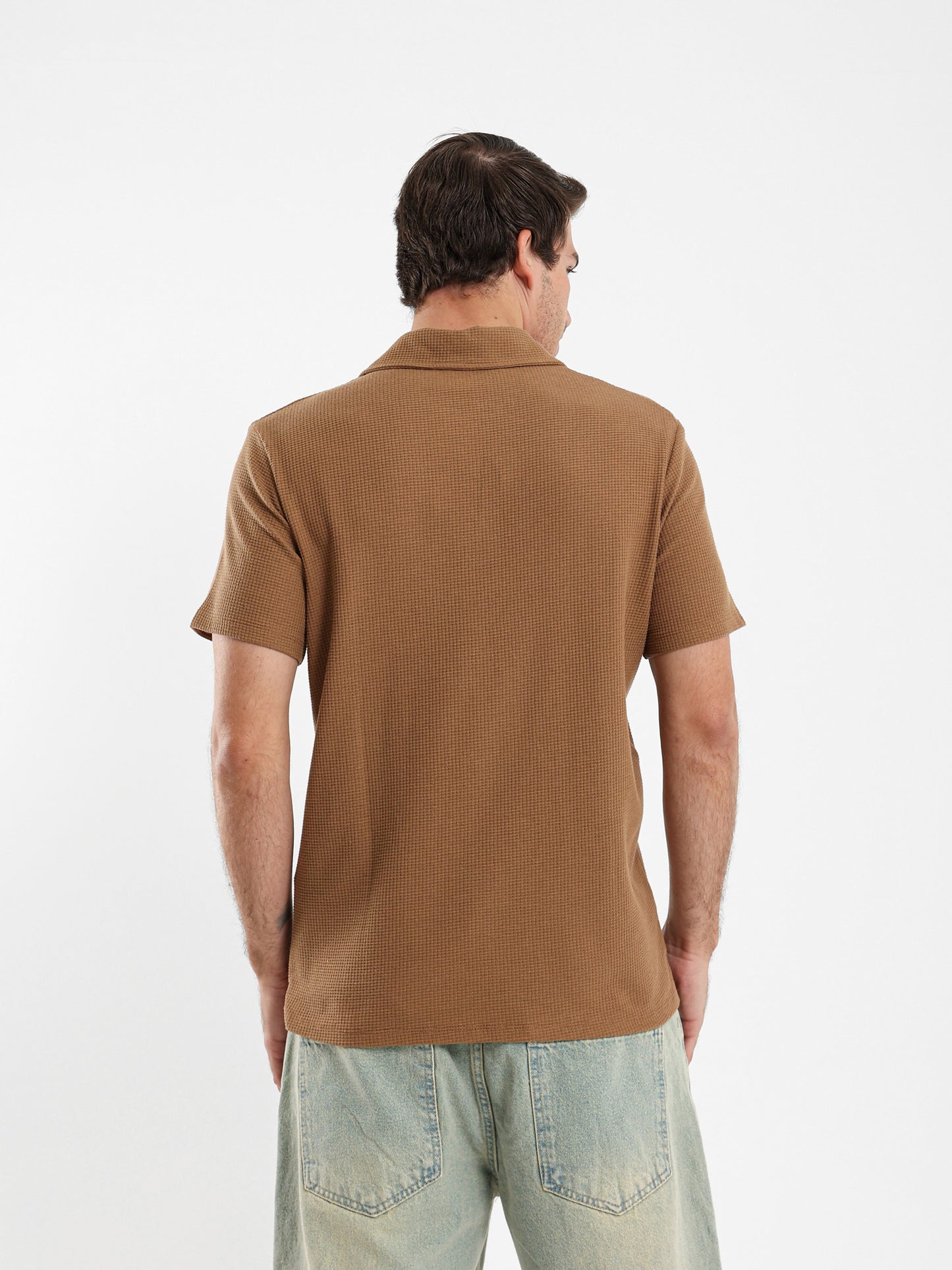 Camp Collar Waffle Short Sleeve Polo