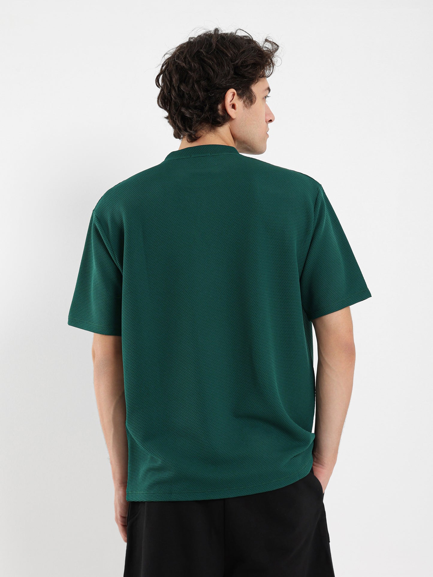 Textured Crew Neck T-Shirt
