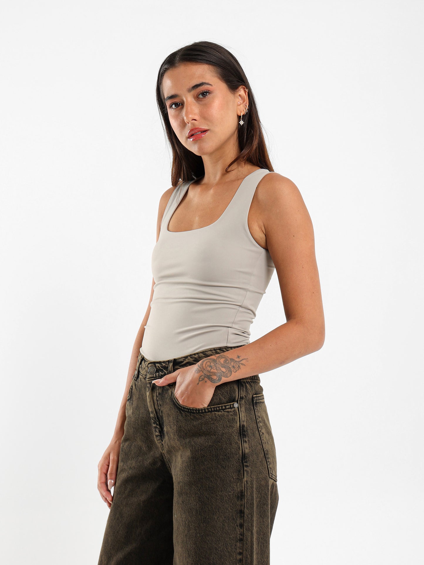 Square Neck Sleeveless Top