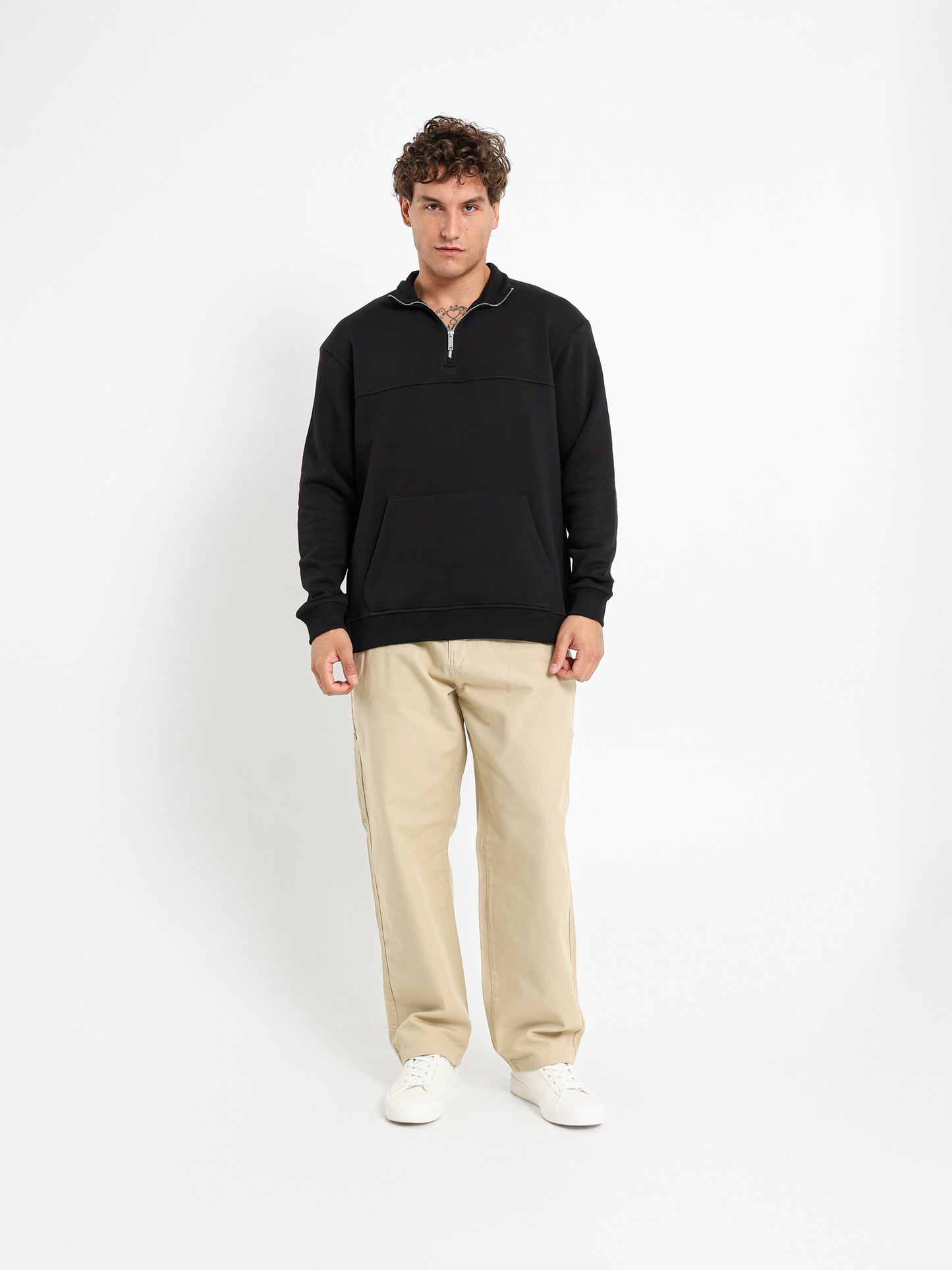 Mock Neck Solid Sweatshirt