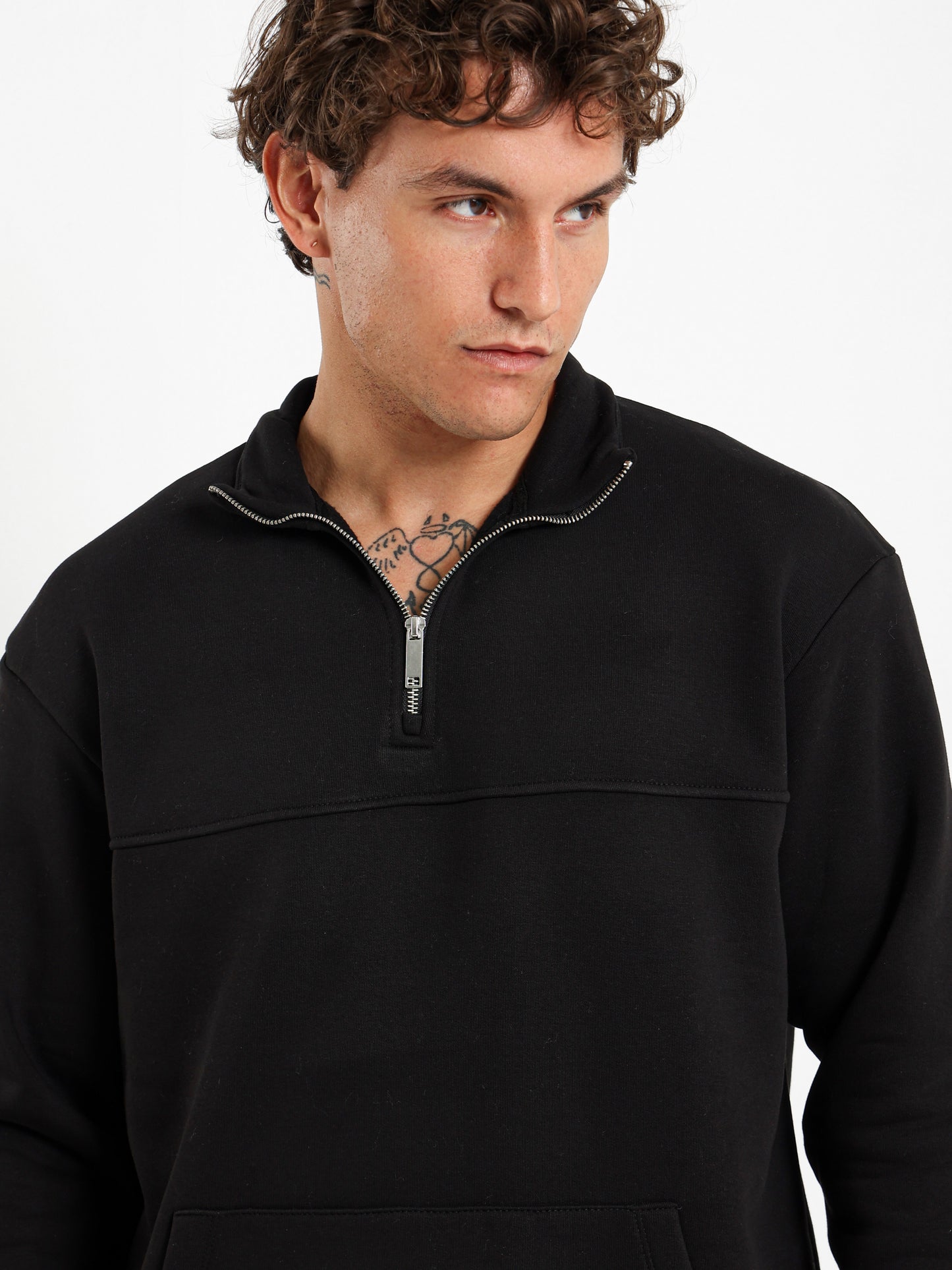 Mock Neck Solid Sweatshirt