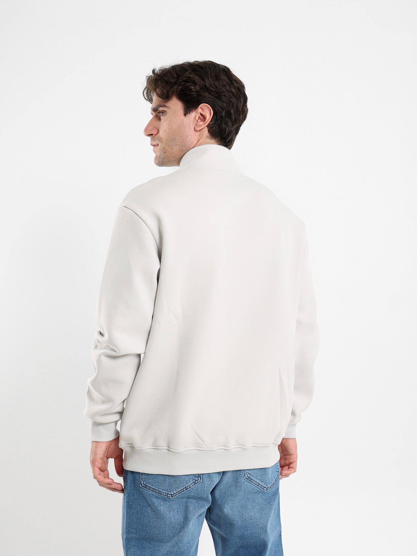 Mock Neck Solid Sweatshirt