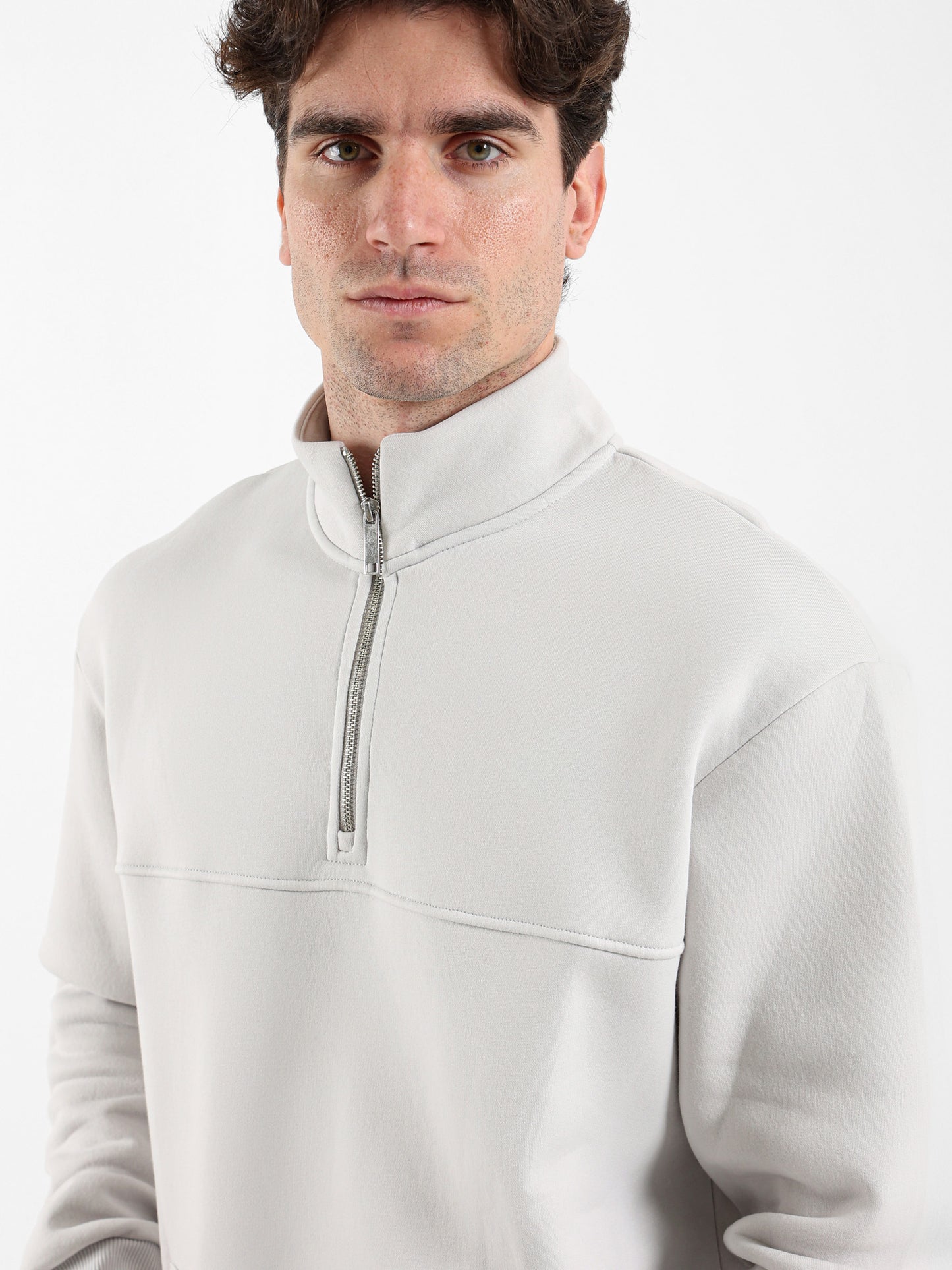 Mock Neck Solid Sweatshirt