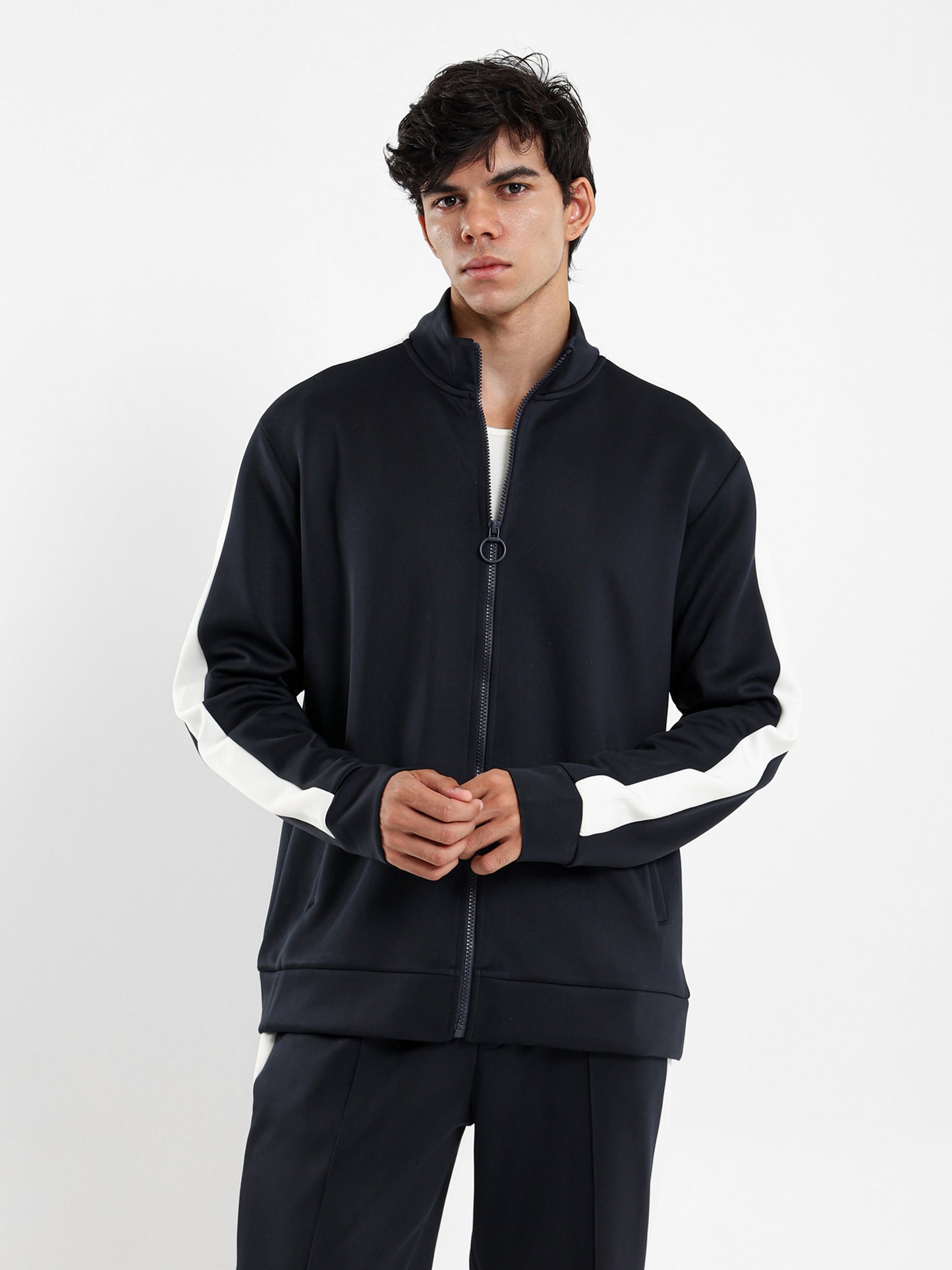 Sweatshirt with Side Contrast Tape