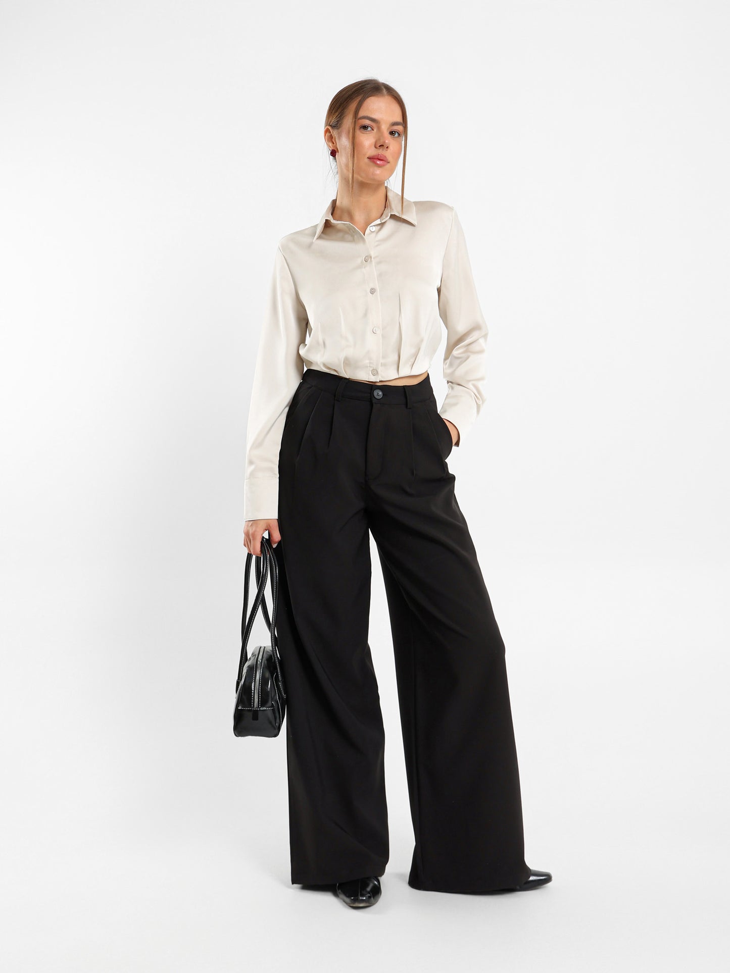 Satin Cropped Shirt